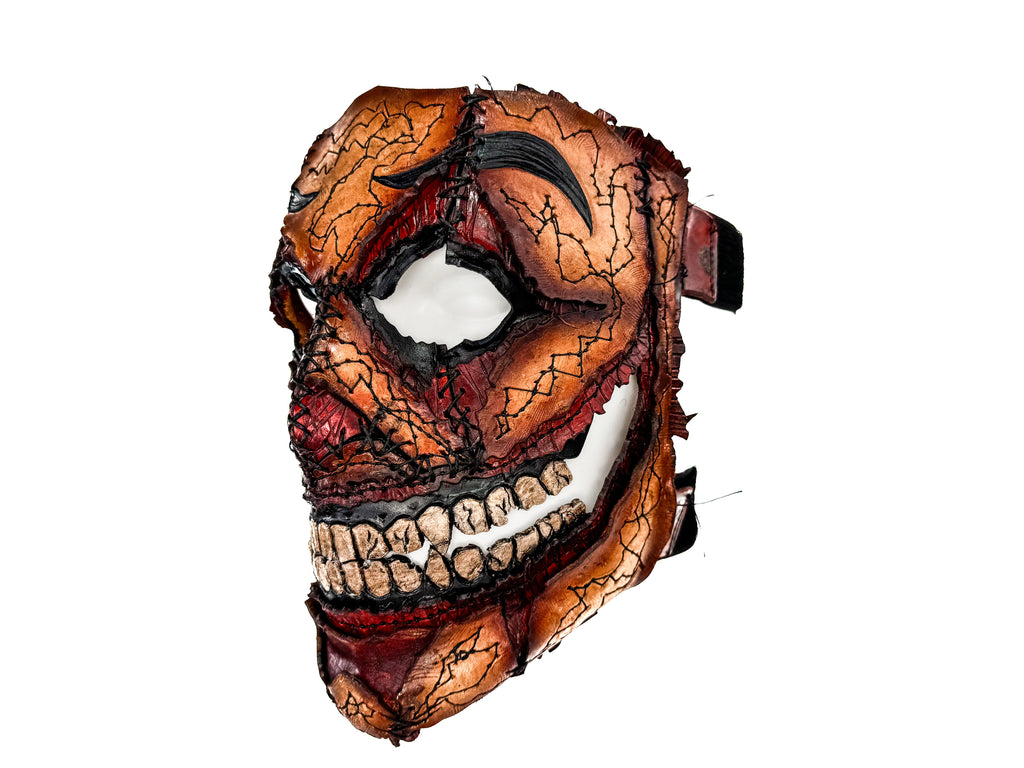 Genuine Leather Mask - GigaMyme Fleshy Edition - Handmade Mime Full Face Cover for Halloween, Performance or Cosplay Costume