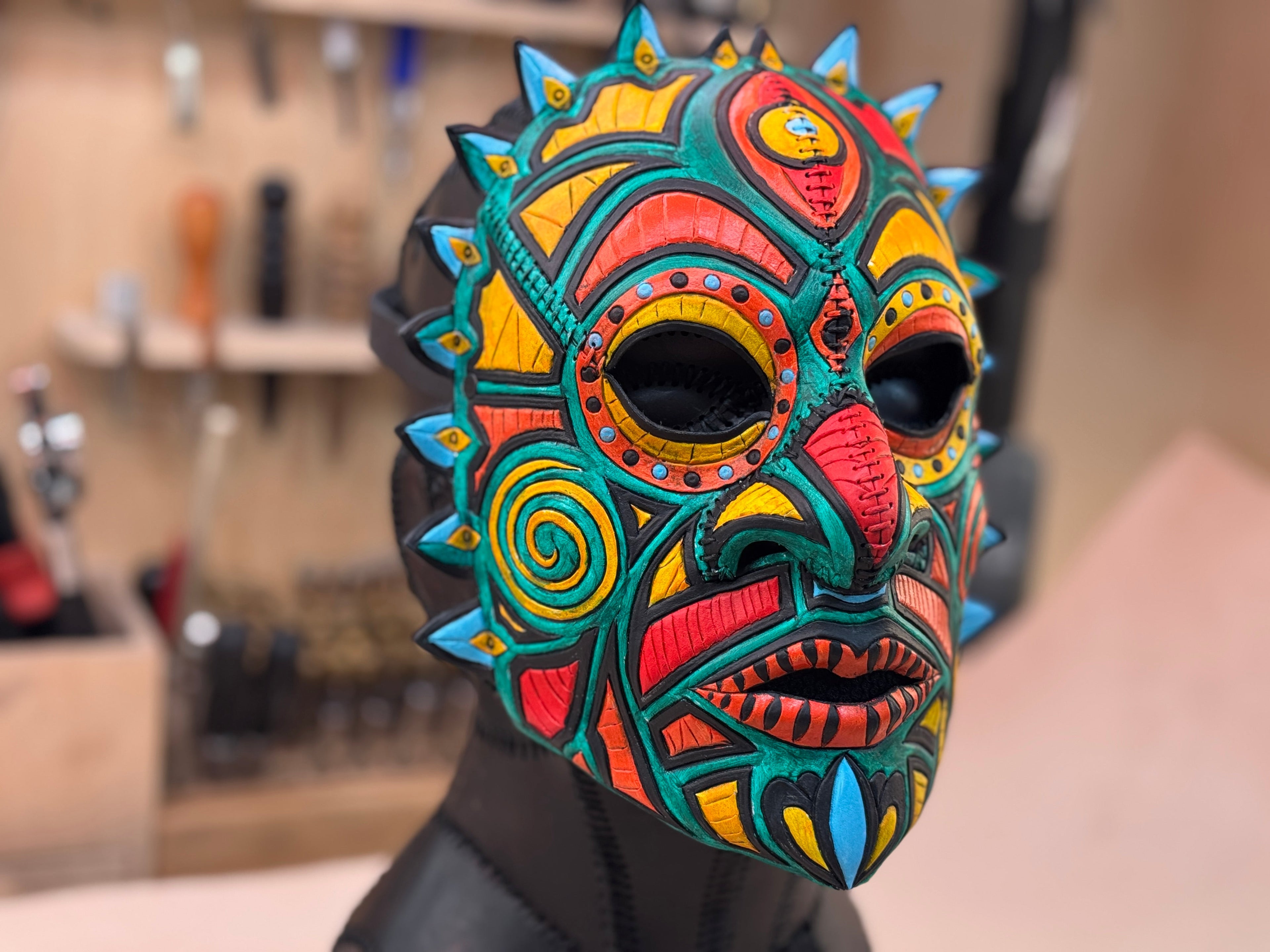 Leather Tribal Mask Printable Pattern Bundle — Intermediate + Advanced