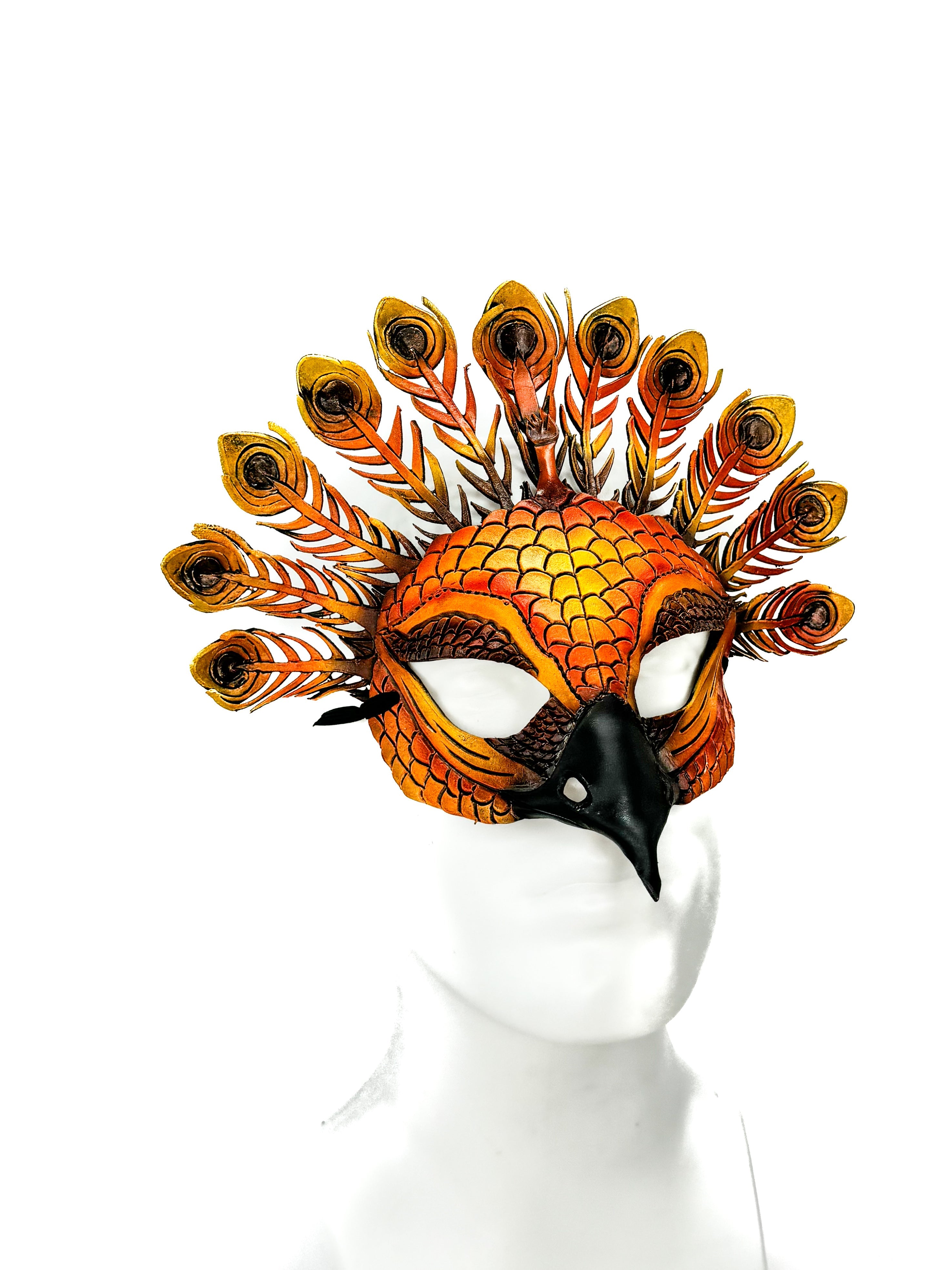 Sienna Peacock Handmade Genuine Leather Mask