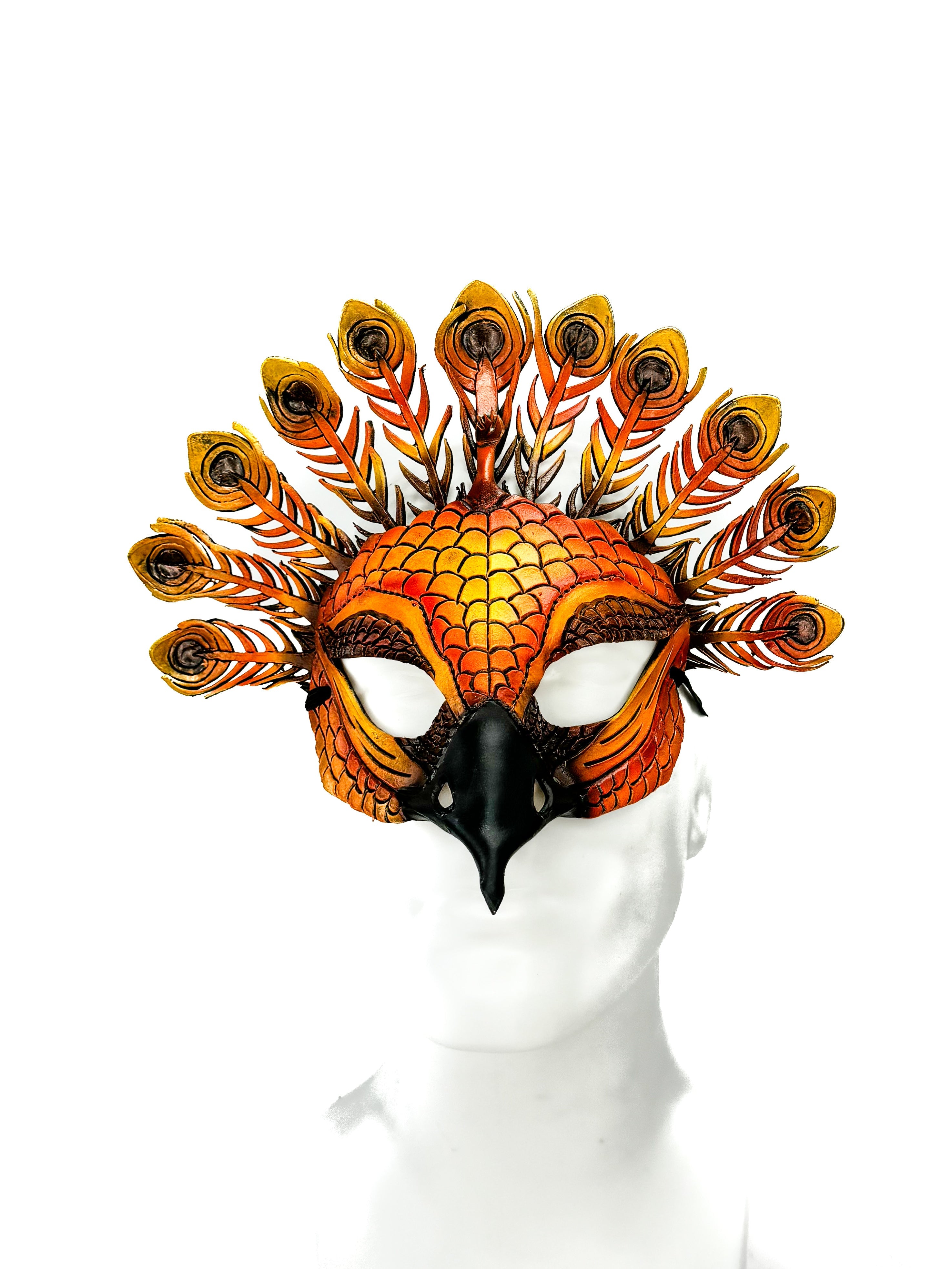 Sienna Peacock Handmade Genuine Leather Mask