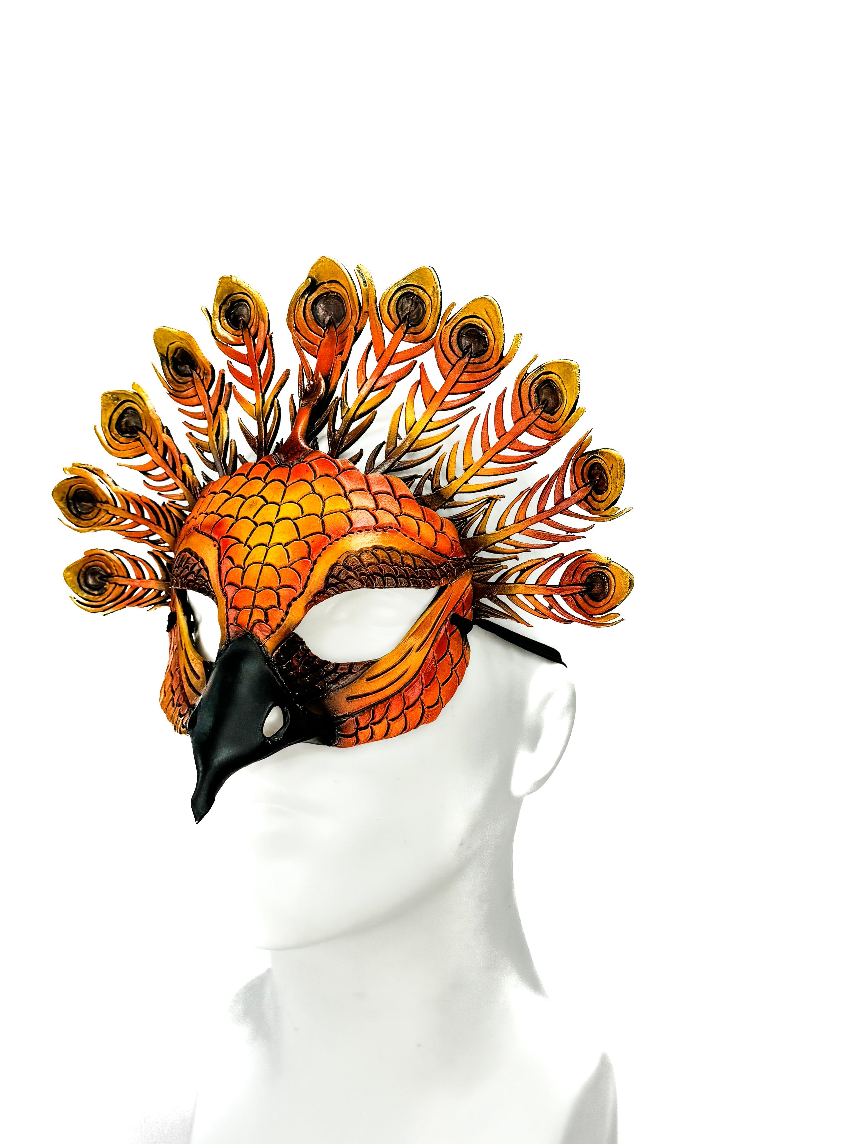 Sienna Peacock Handmade Genuine Leather Mask