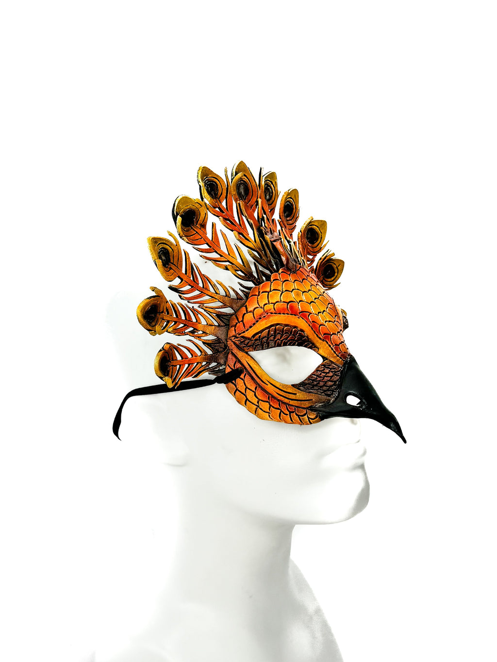 Sienna Peacock Handmade Genuine Leather Mask