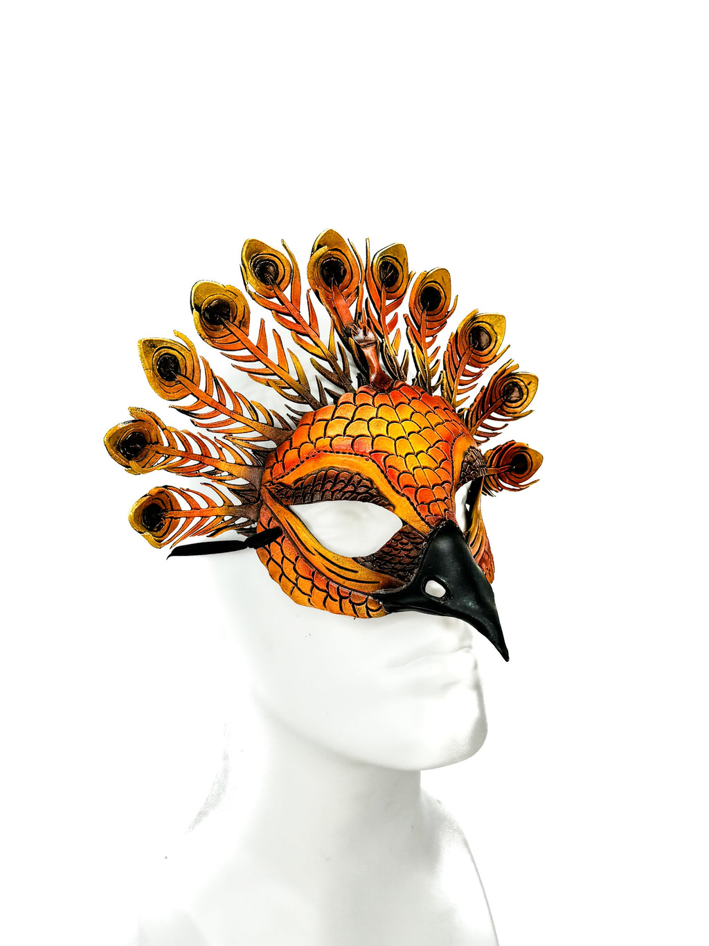 Sienna Peacock Handmade Genuine Leather Mask