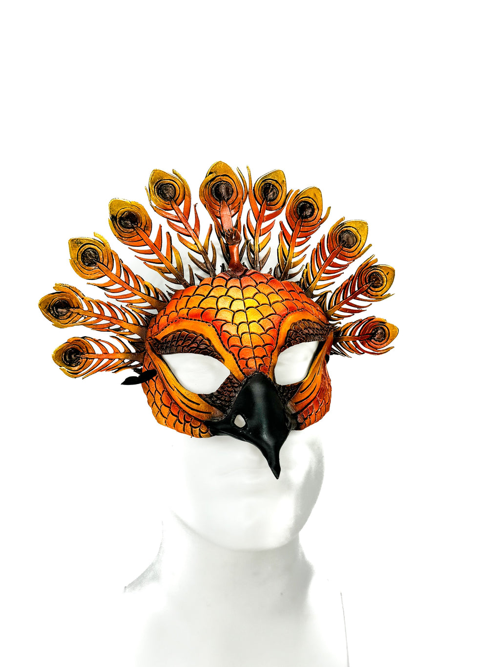Sienna Peacock Handmade Genuine Leather Mask