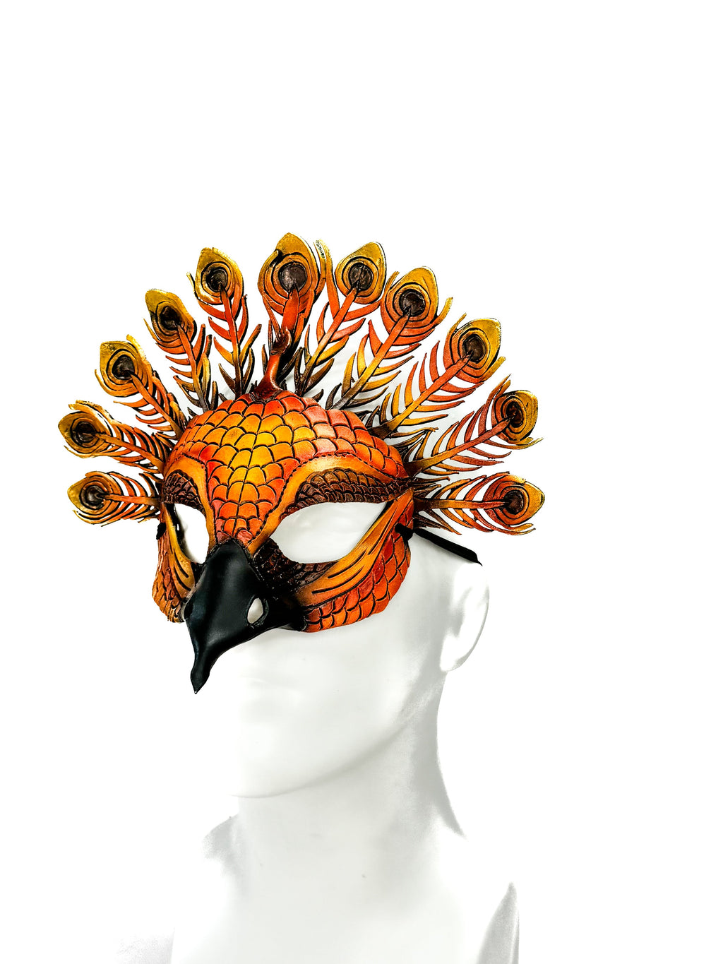 Sienna Peacock Handmade Genuine Leather Mask