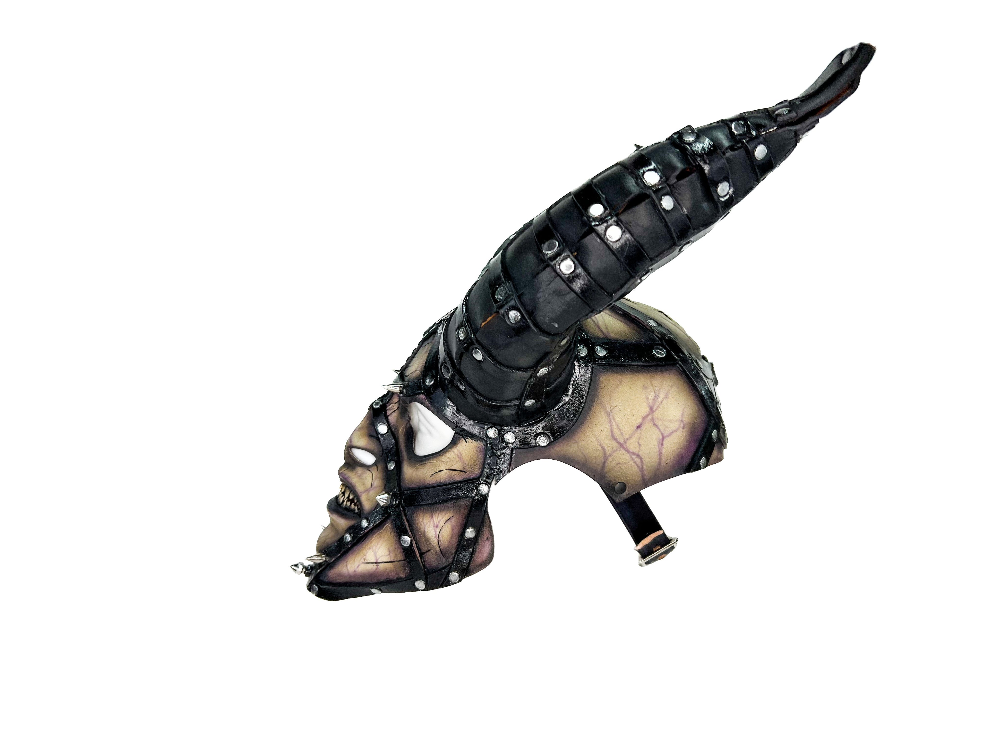 Evil Being - Handmade Genuine Horned Leather Devil/Demon/Satan Horned Mask