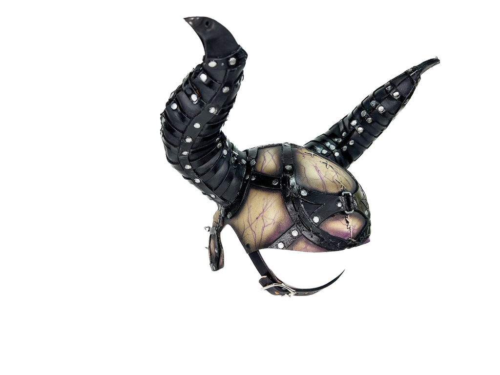 Evil Being - Handmade Genuine Horned Leather Devil/Demon/Satan Horned Mask