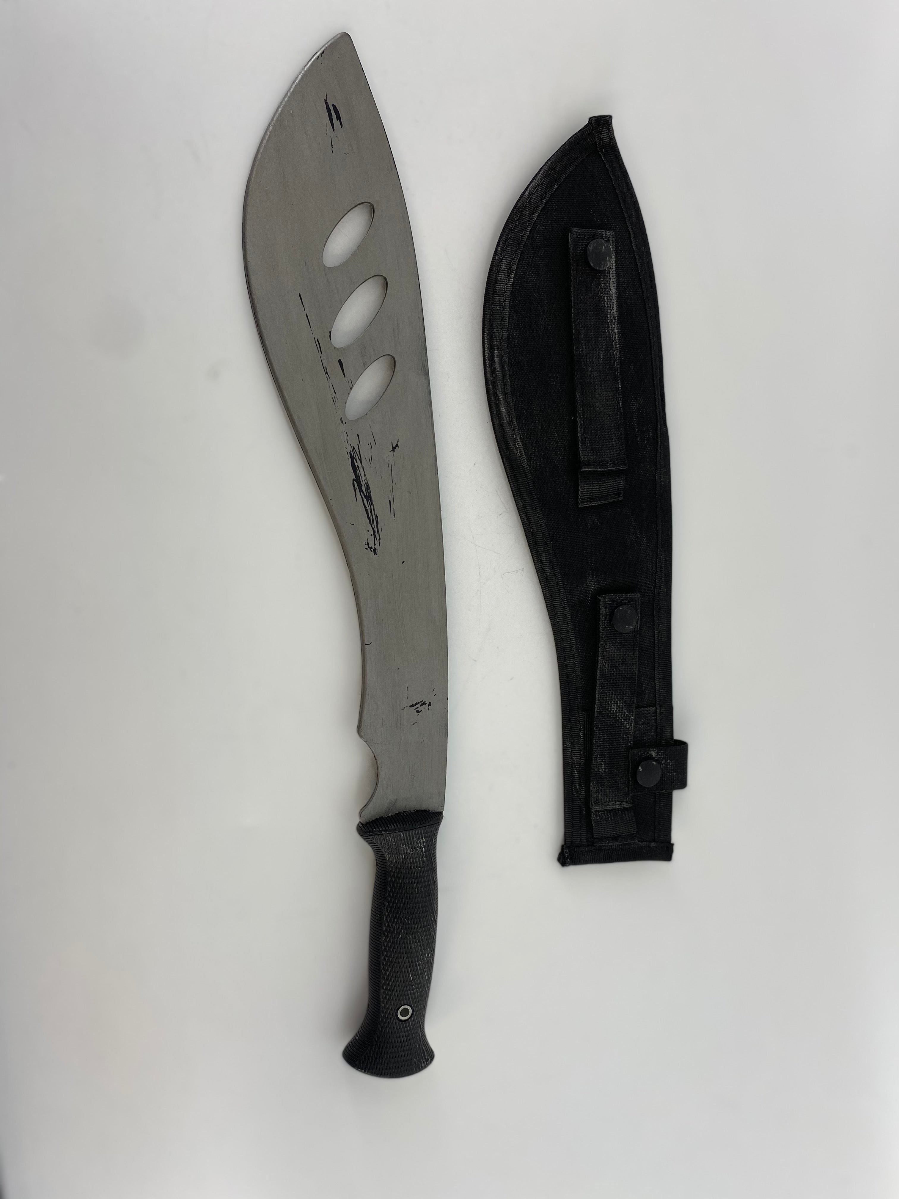 Machete Kukri Blade Safe Costume Prop with Sheath