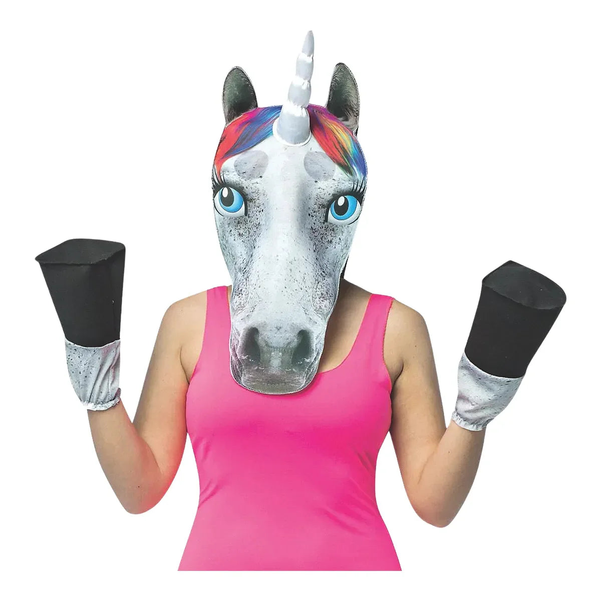 Adult Unicorn Head Mask with Hooves