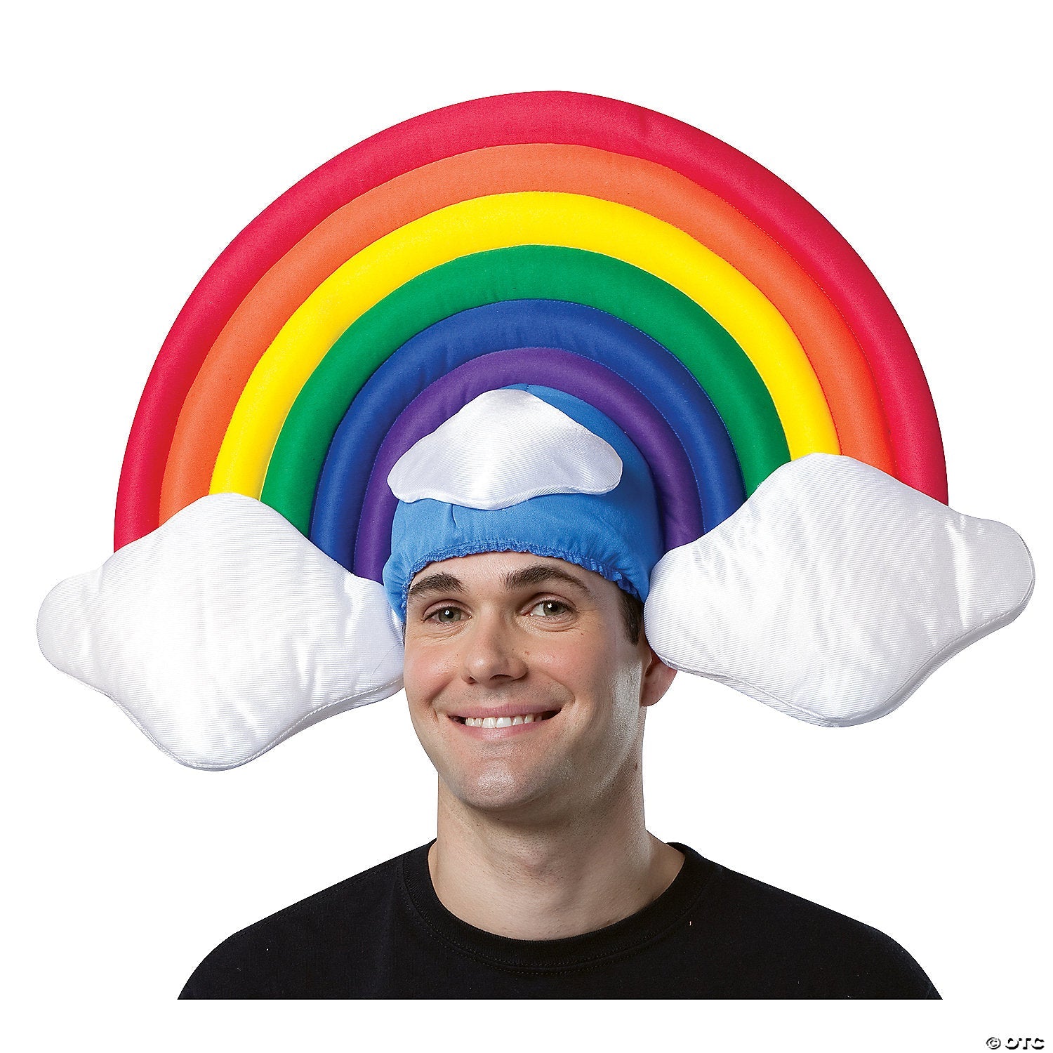 Adult Stuffed Rainbow with Clouds Hat