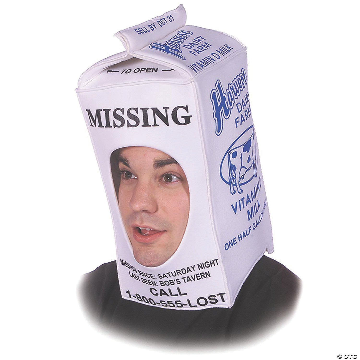 Adult White Milk Carton Hat