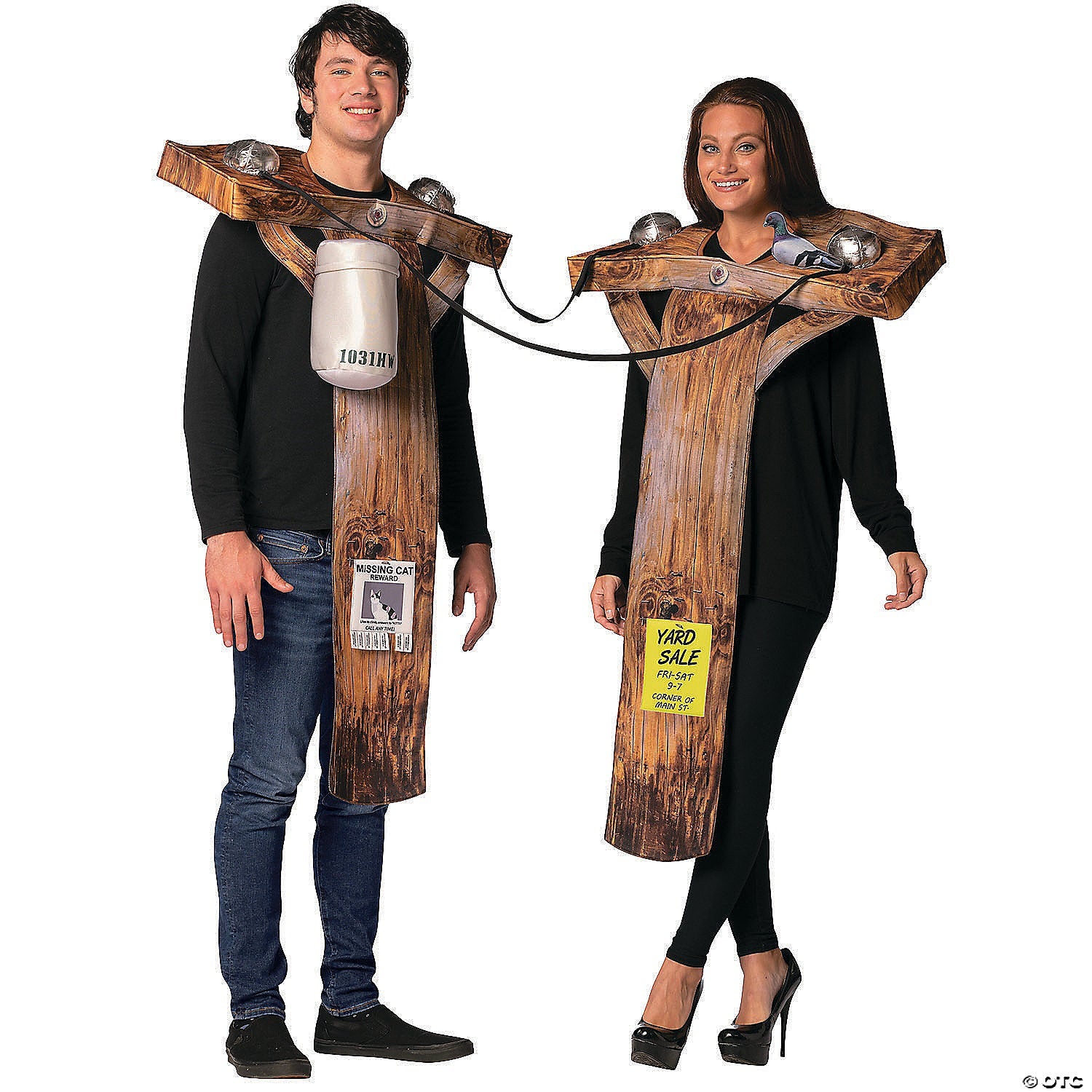 Adult Electric Utility Poles Couples Costume