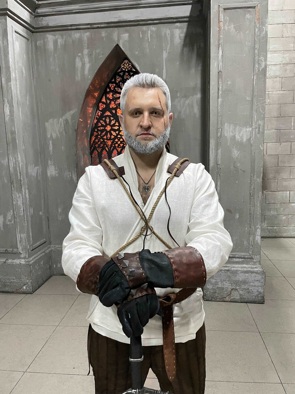 Geralt of Rivia costume white shirt