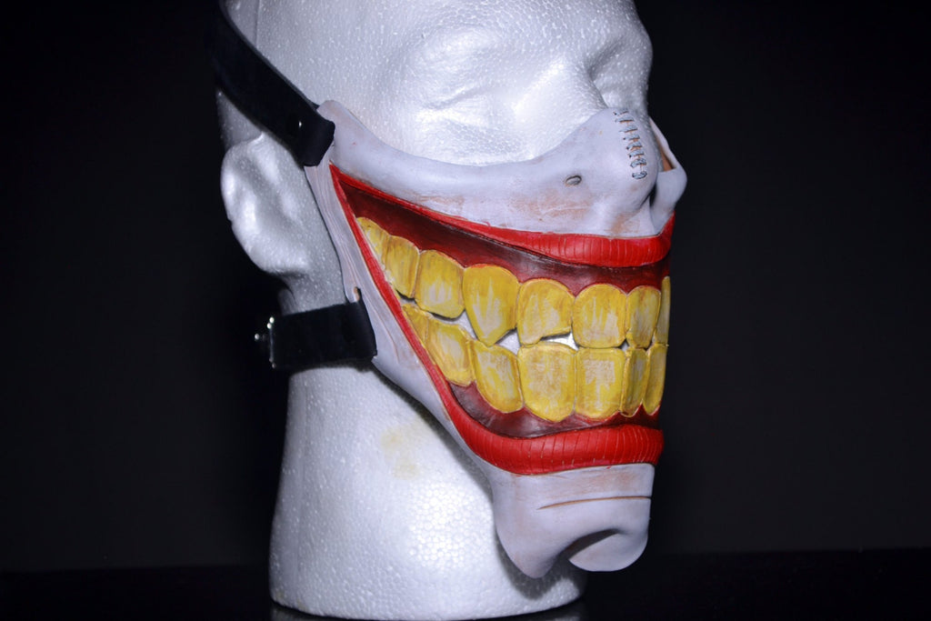 Smiling Handmade Genuine Leather Riding Mask