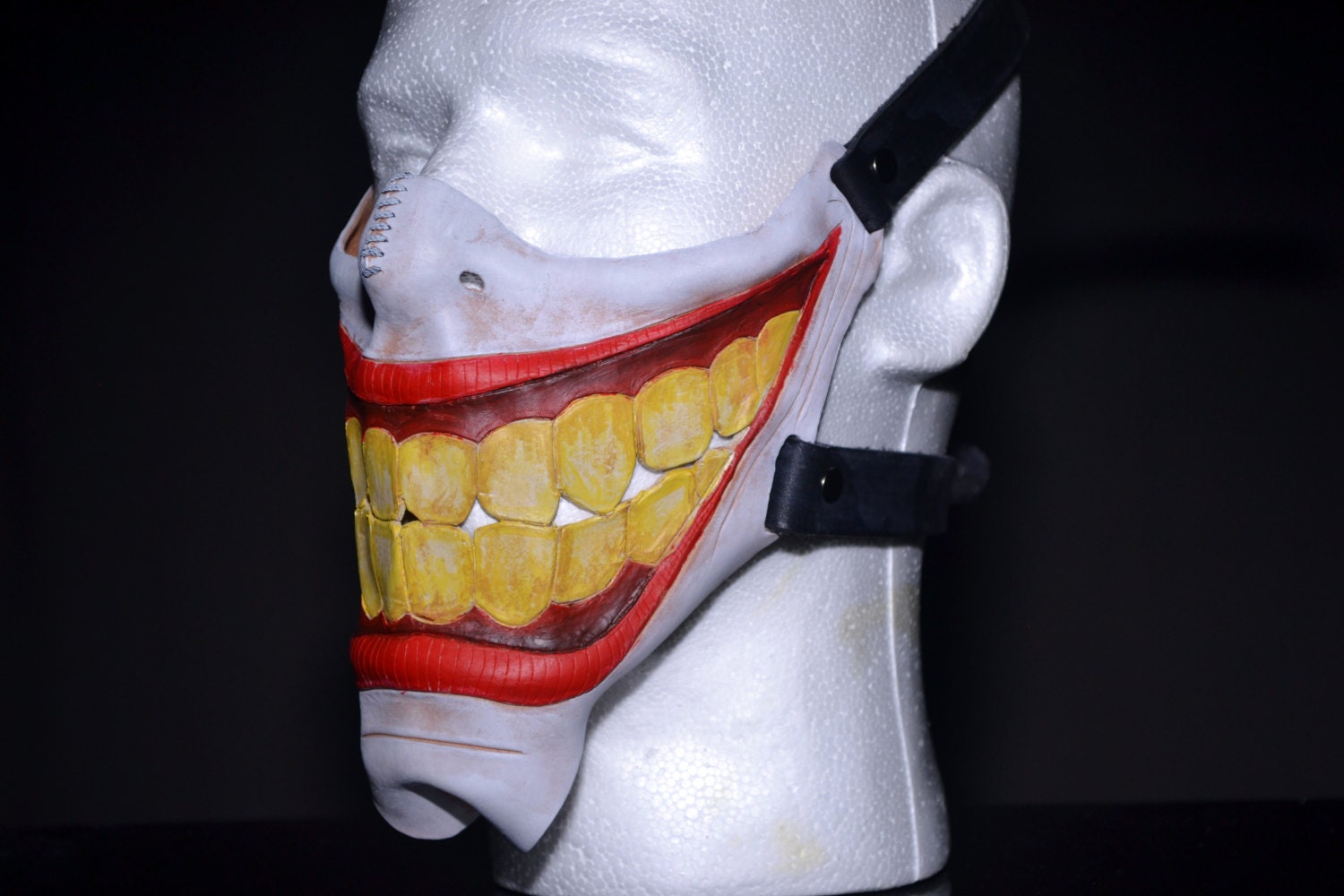 Smiling Handmade Genuine Leather Riding Mask