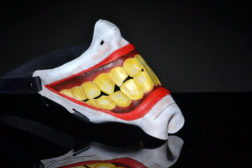 Smiling Handmade Genuine Leather Riding Mask