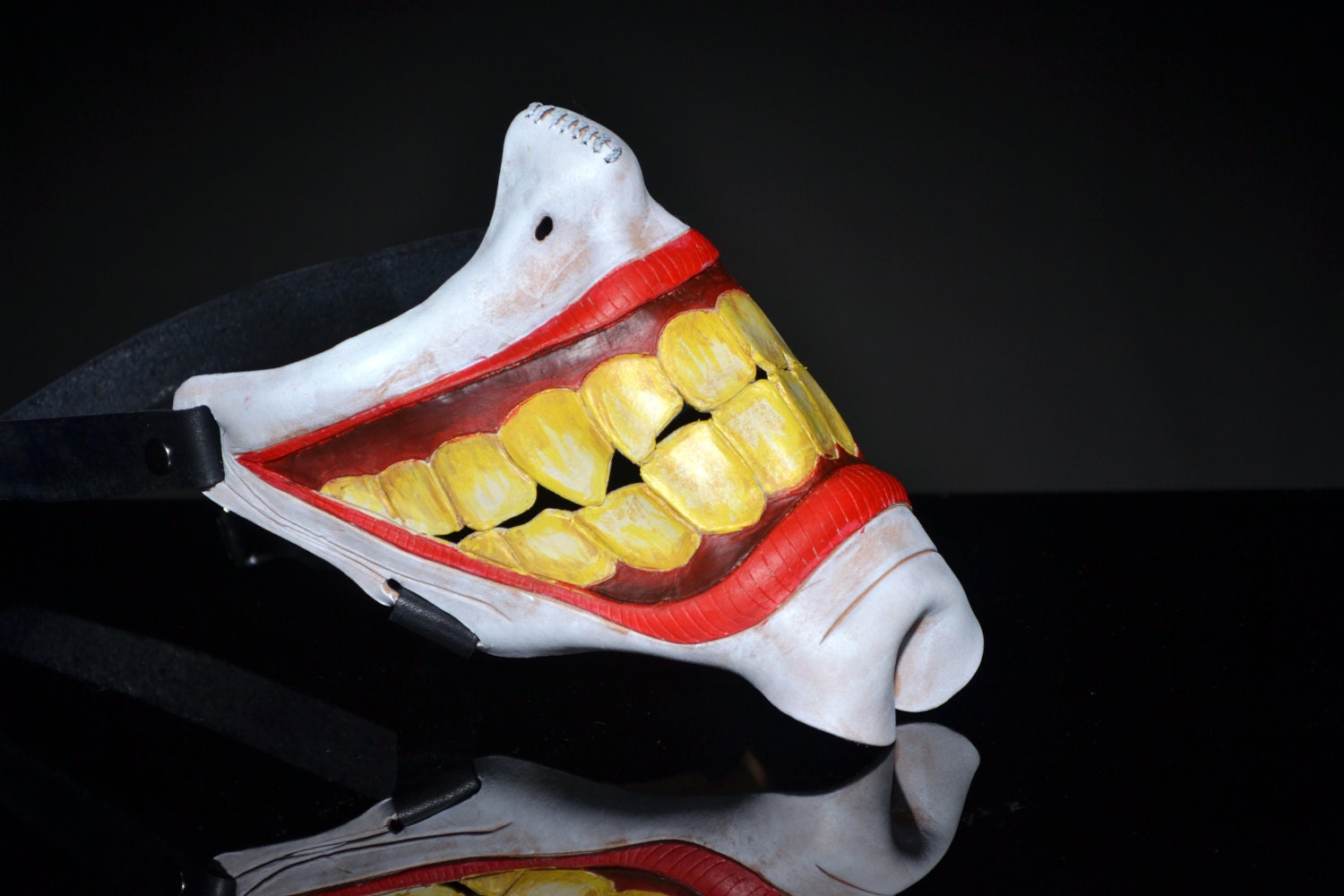 Smiling Handmade Genuine Leather Riding Mask