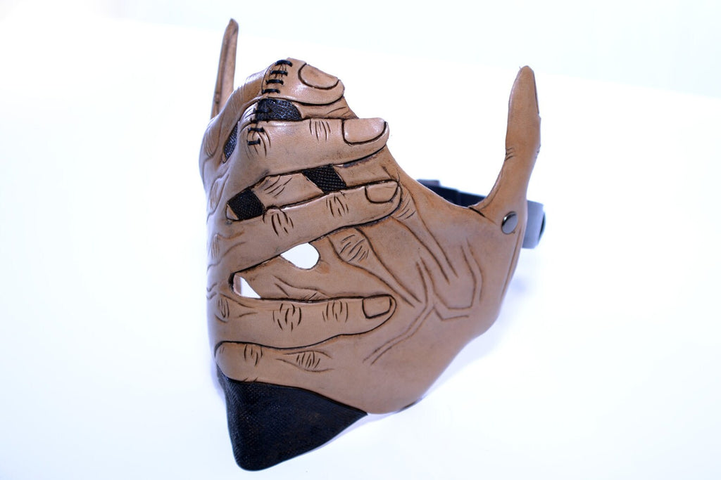 Speak No Evil - Men's Hands - One Size Fits All Handmade Genuine Leather Riding Mask