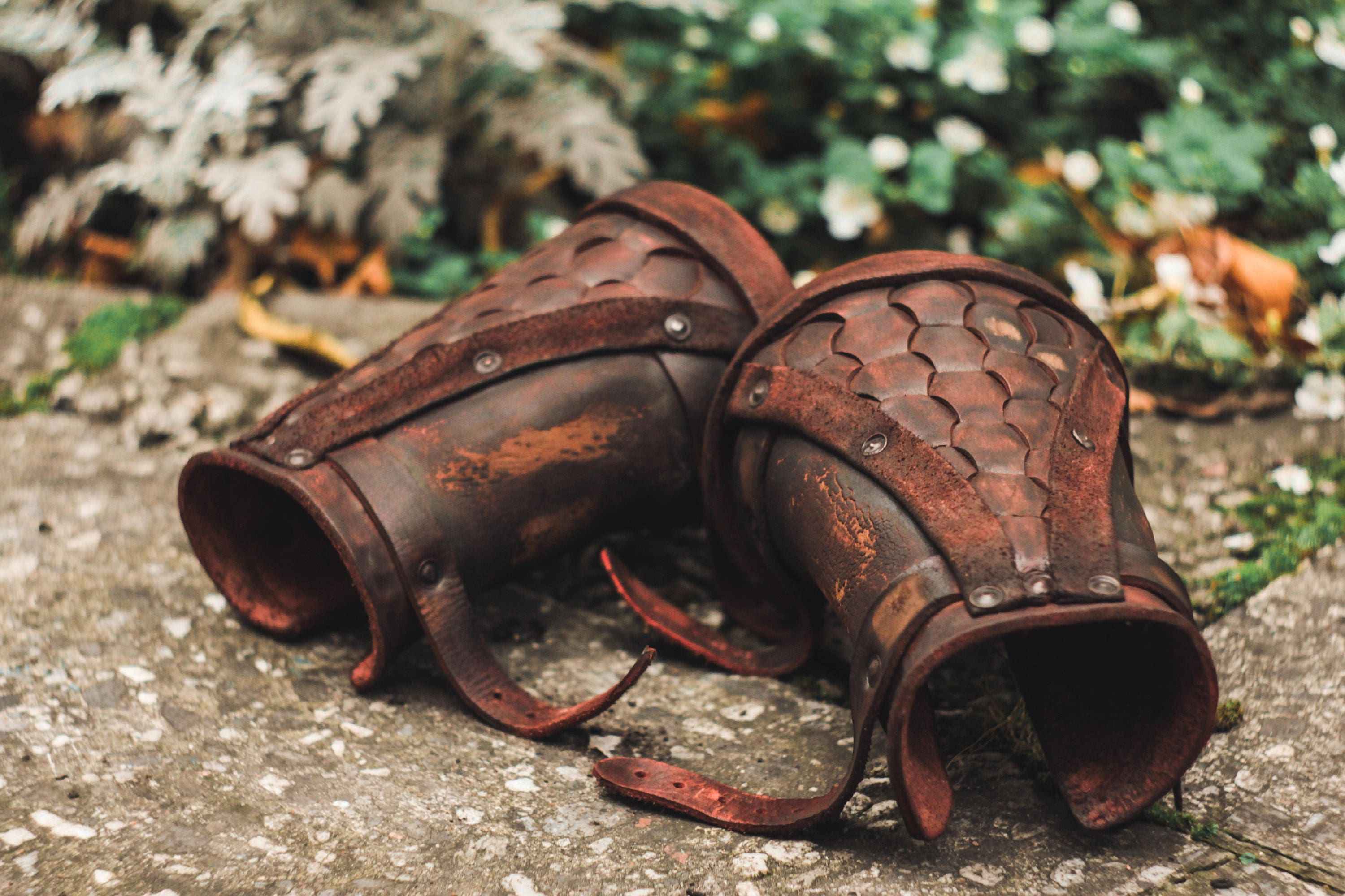 Viking leather bracers
