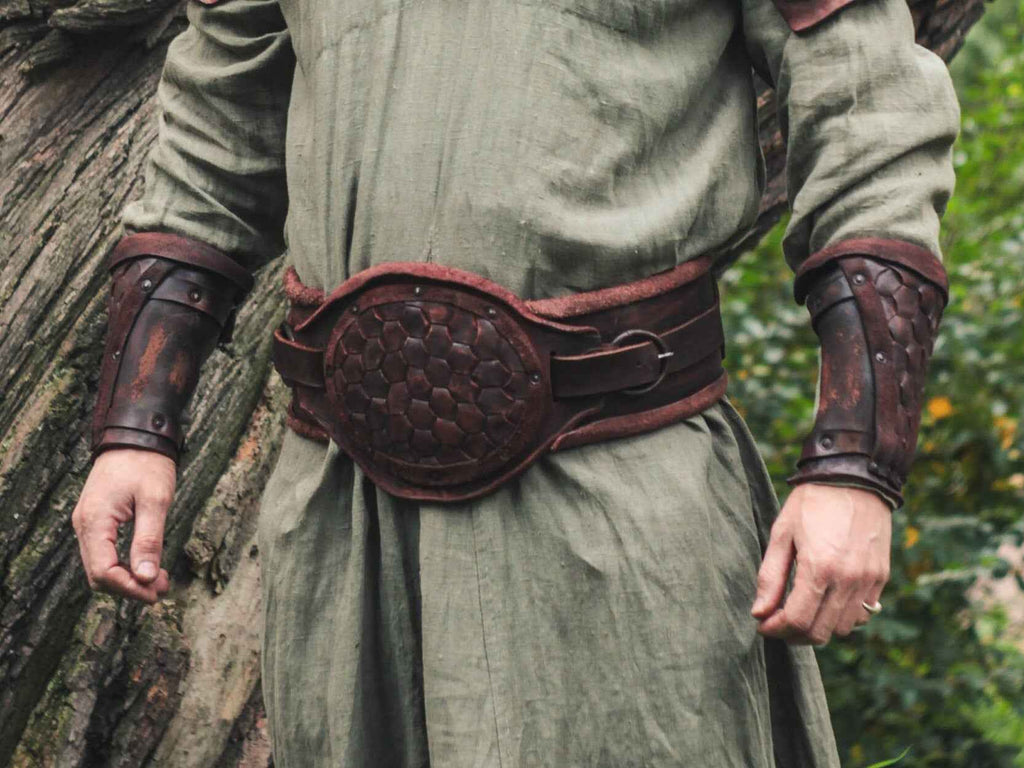 Viking leather bracers
