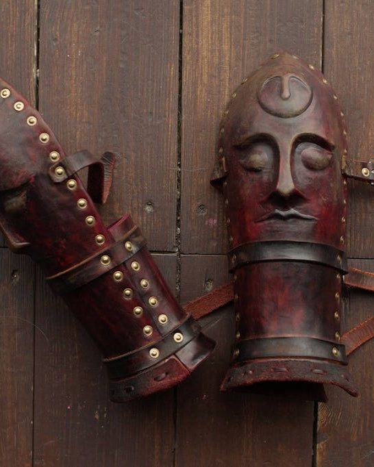 Medieval leather bracers for Larp