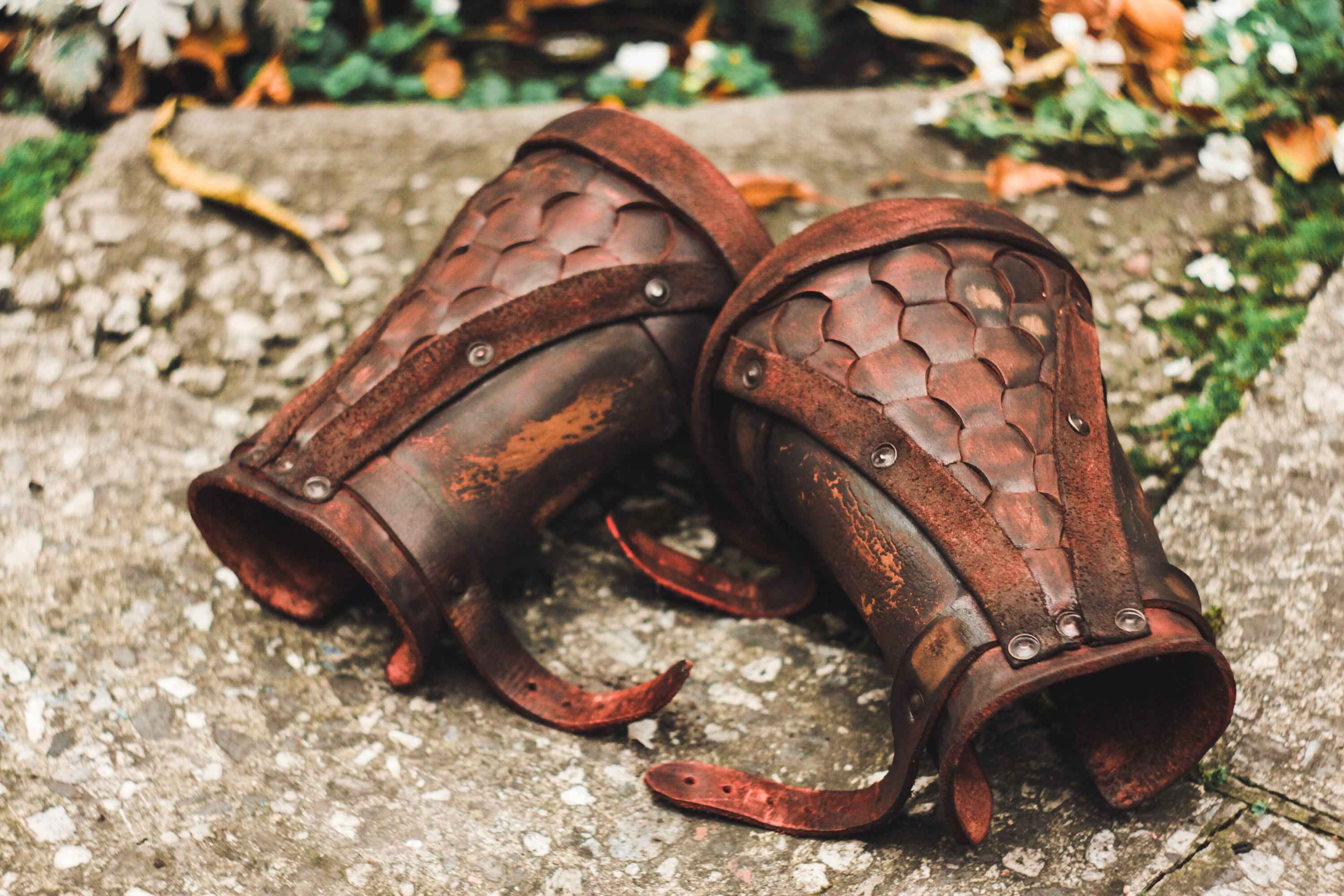 Viking leather bracers