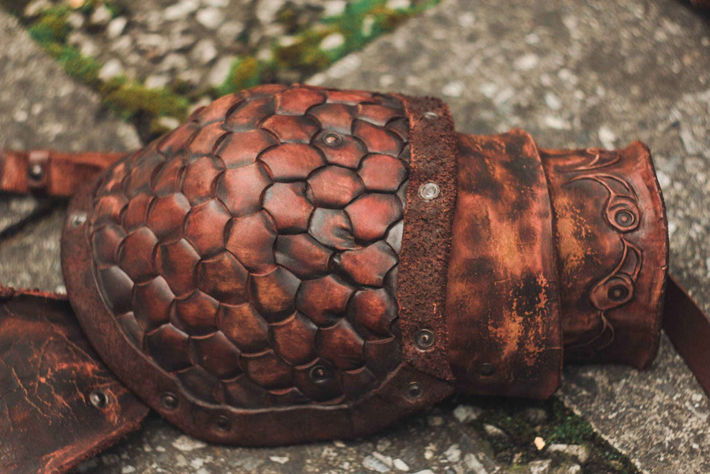 Viking leather shoulder armor