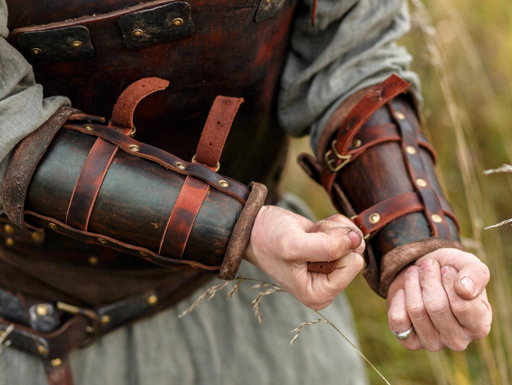 Viking leather bracers