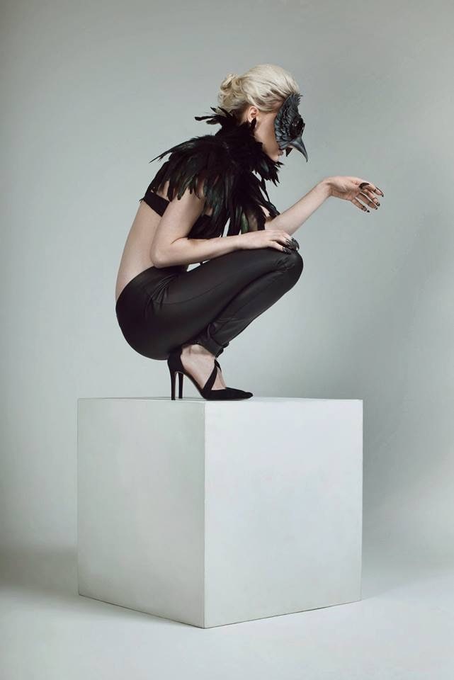 Black Raven Goggles Handmade Genuine Leather Mask