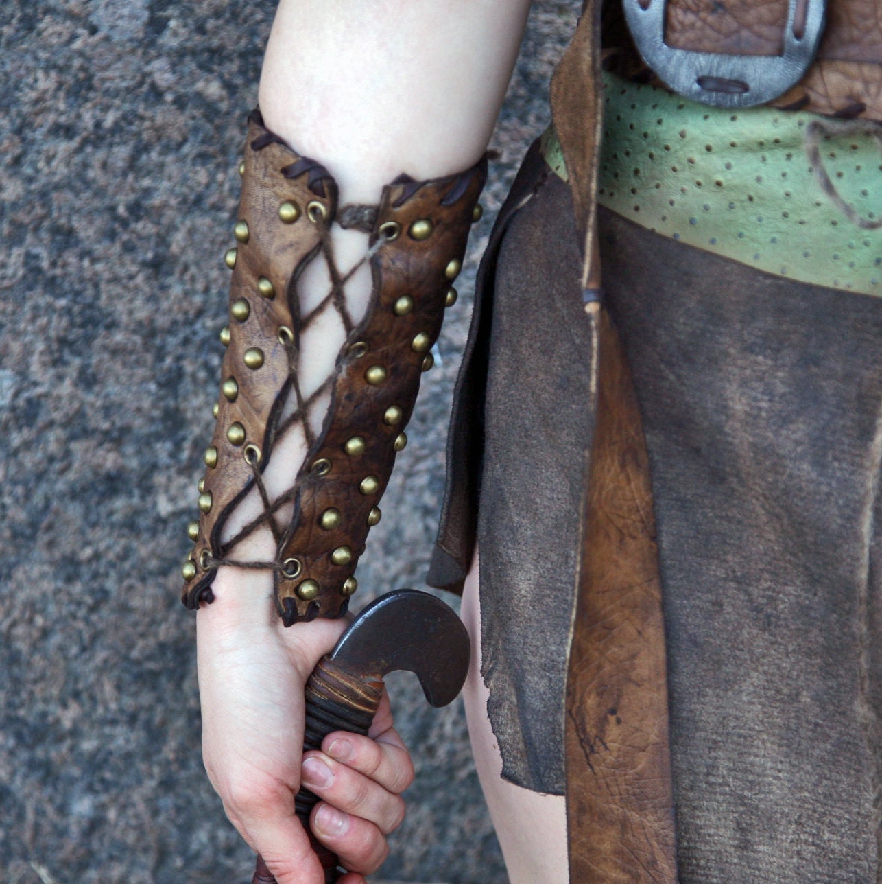 Medieval leather bracers for Larp