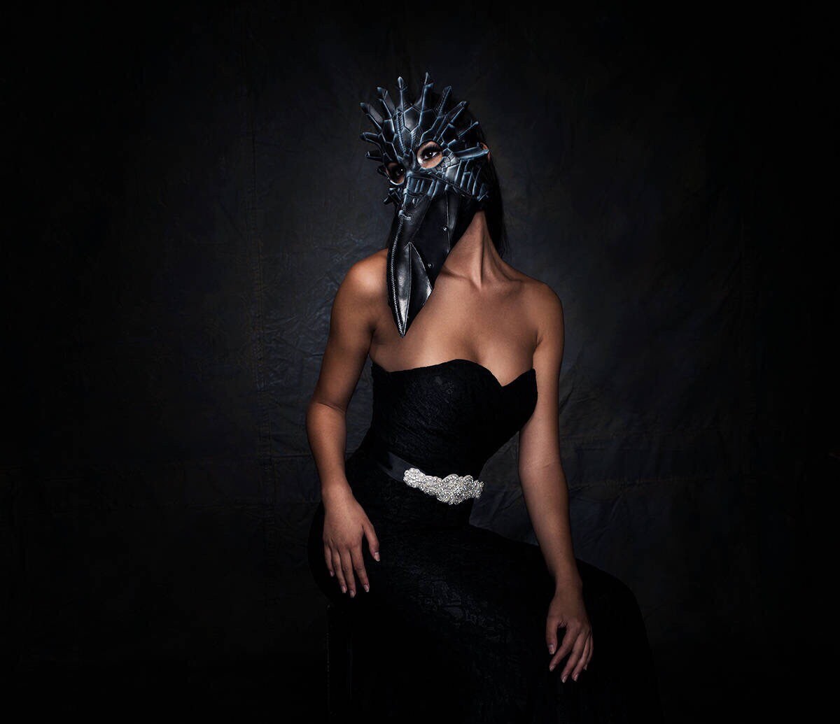 Large Raven Plague Doctor Handmade Genuine Leather Mask