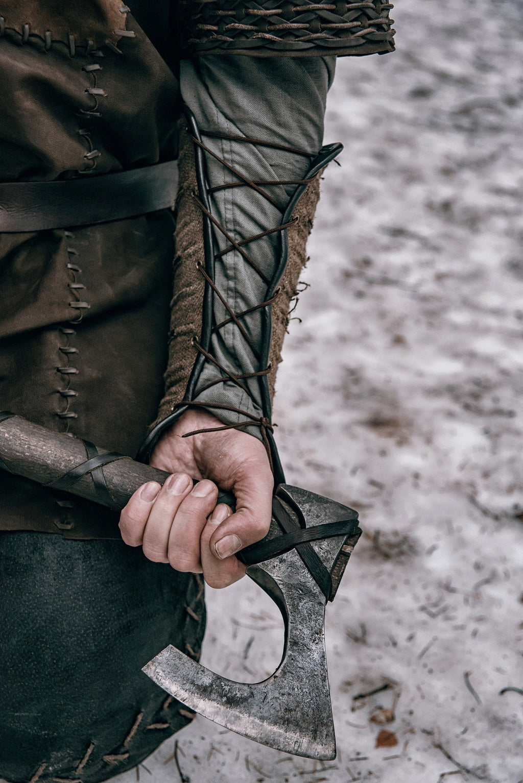 Viking leather bracers