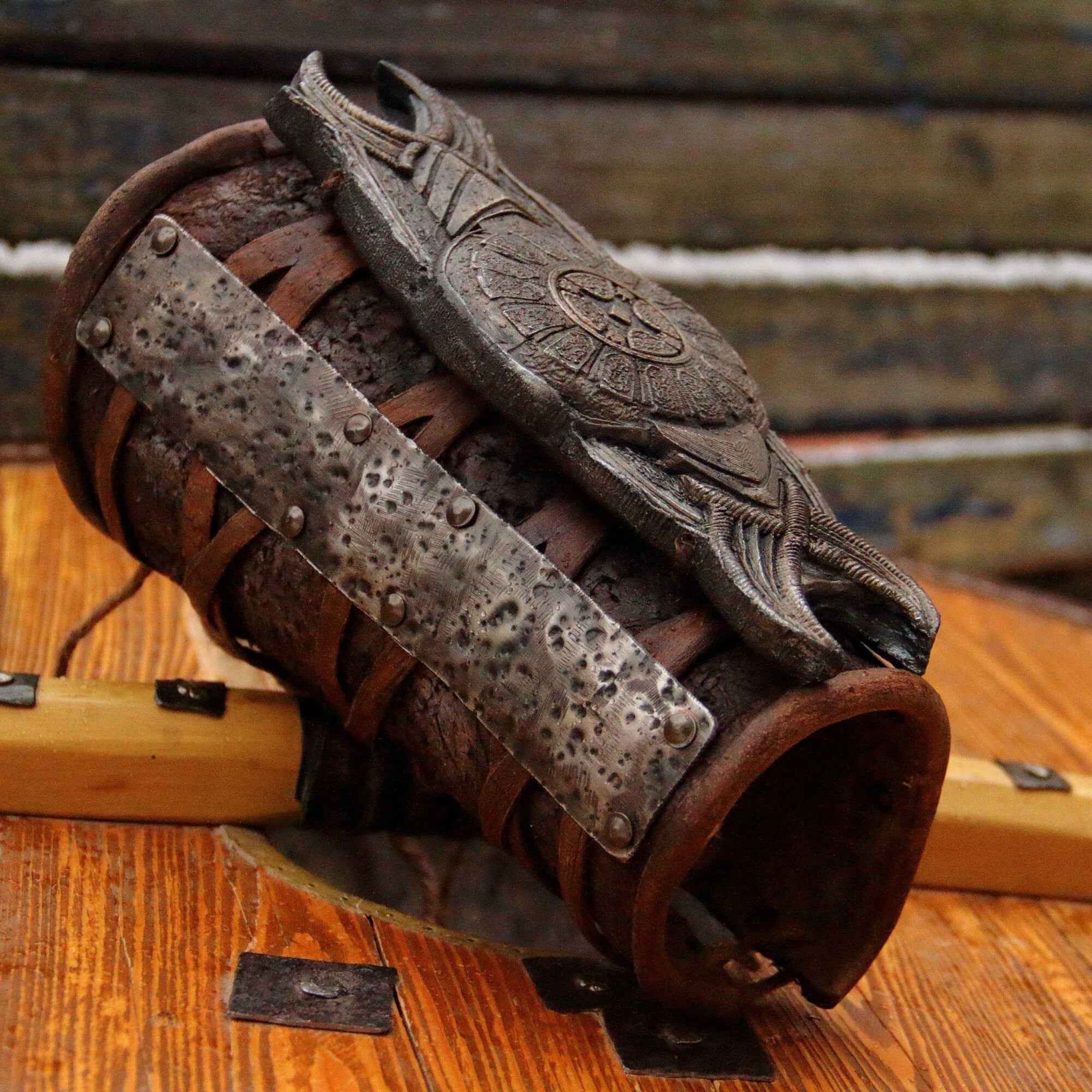 Leather bracer with shild (God of War)