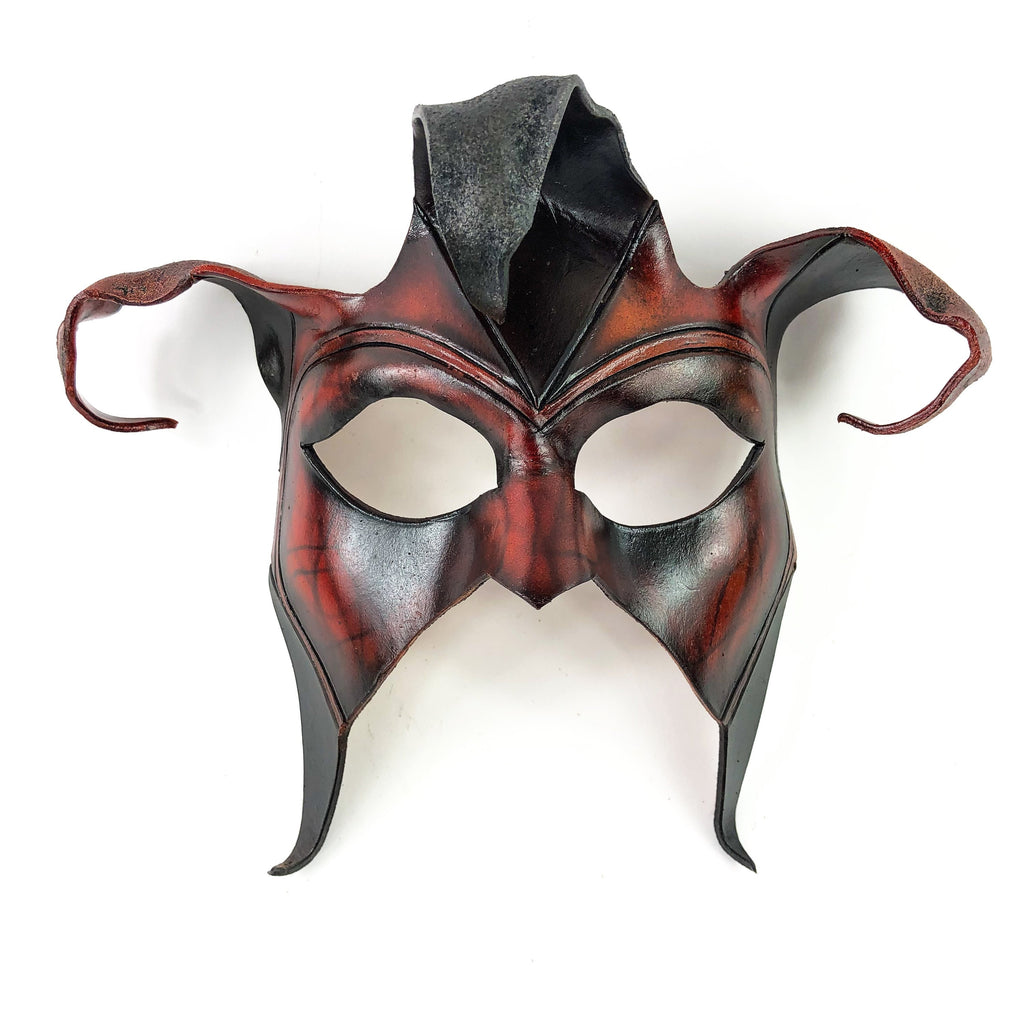 Jester Handmade Genuine Leather Mask in Brown