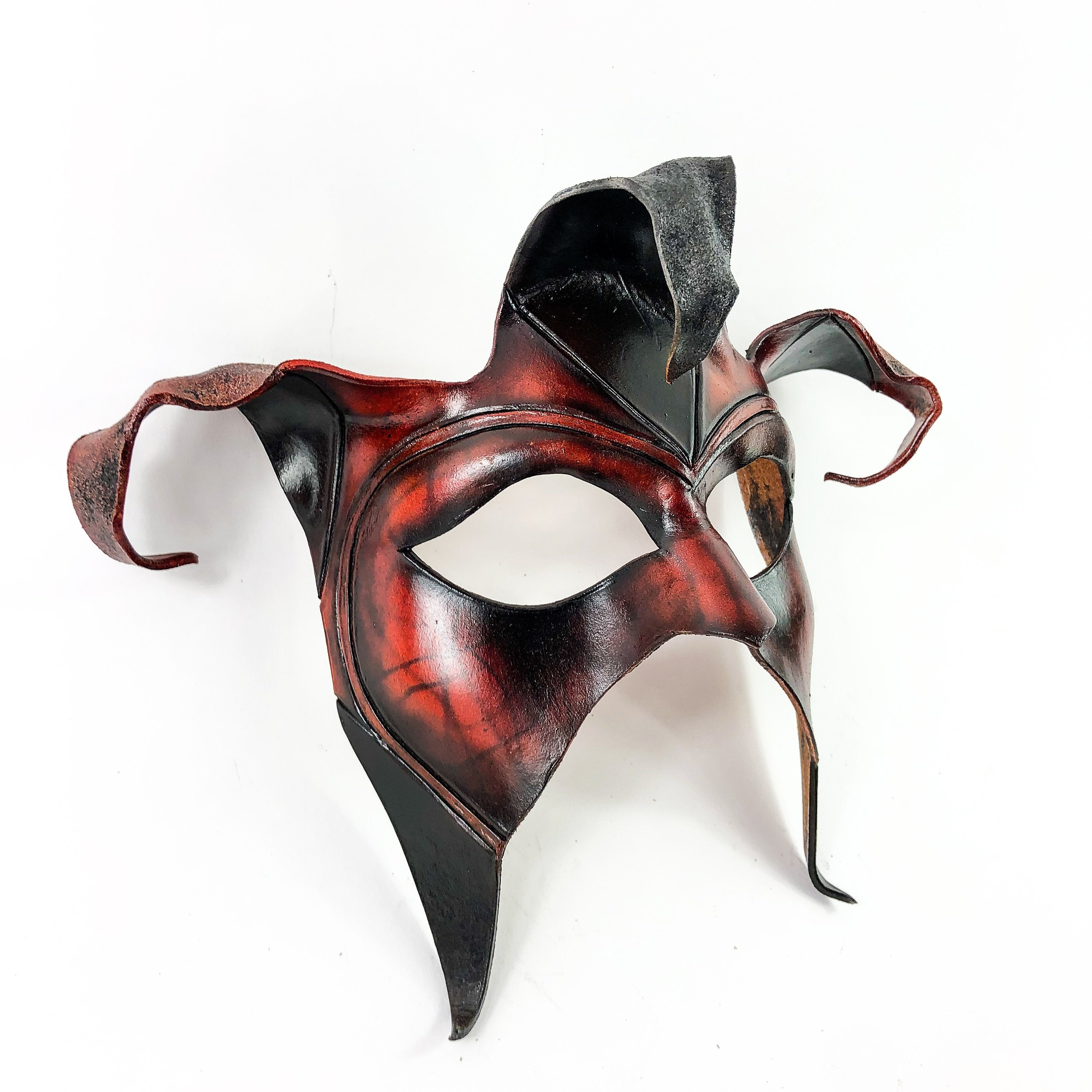 Jester Handmade Genuine Leather Mask in Brown
