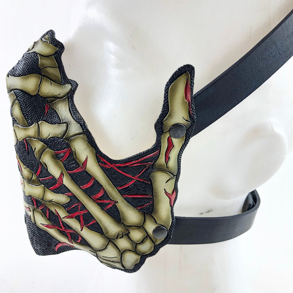 Handcrafted Genuine Leather Skeleton Hand Mask