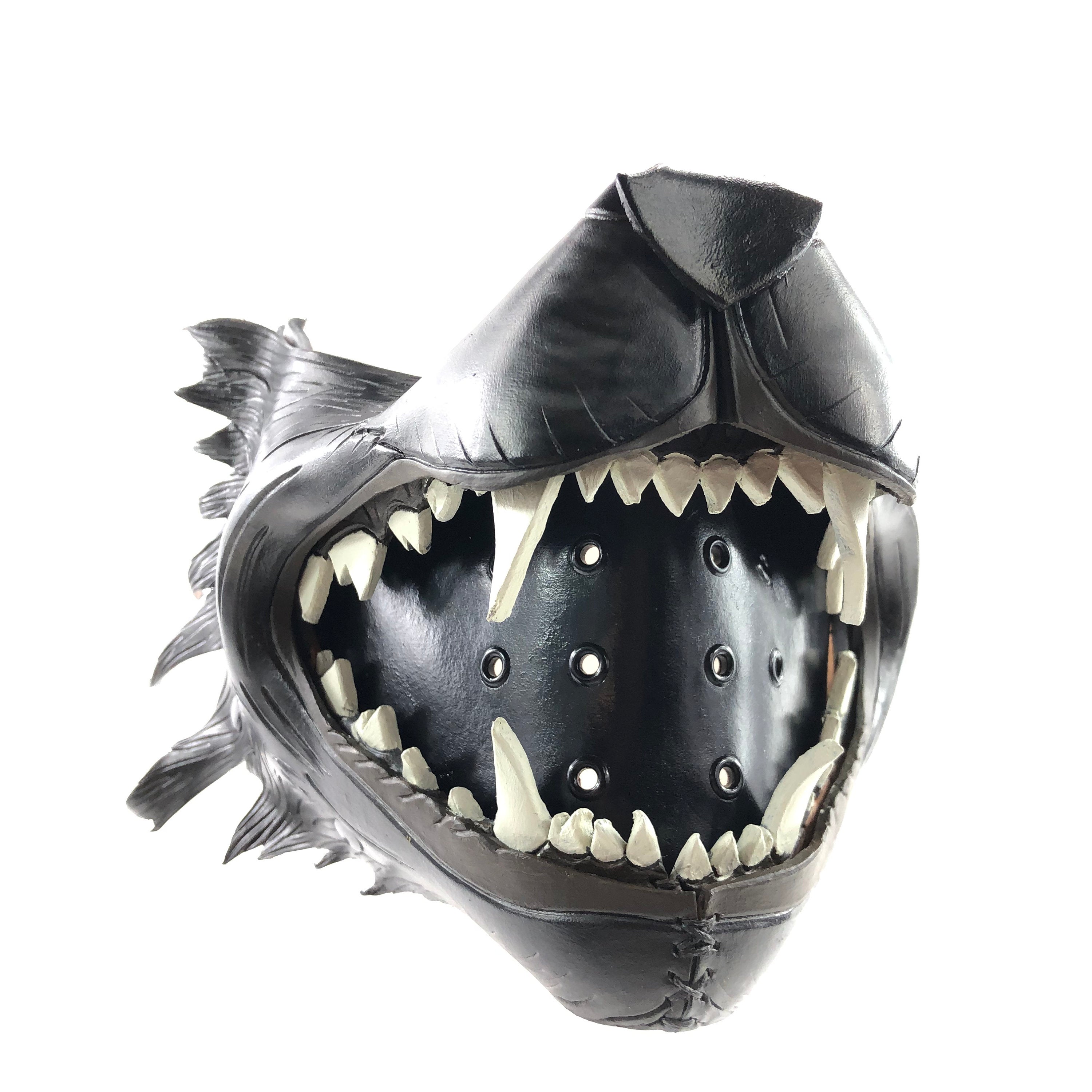 Black Wolf Handmade Genuine Leather Riding Mouth Mask