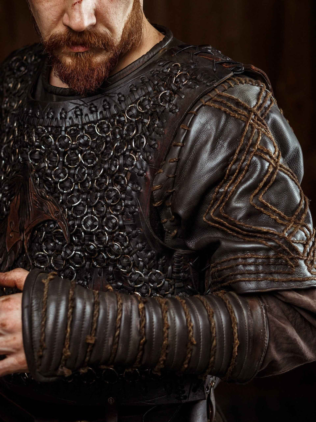 Ragnar medieval leather bracers (Vikings s2)