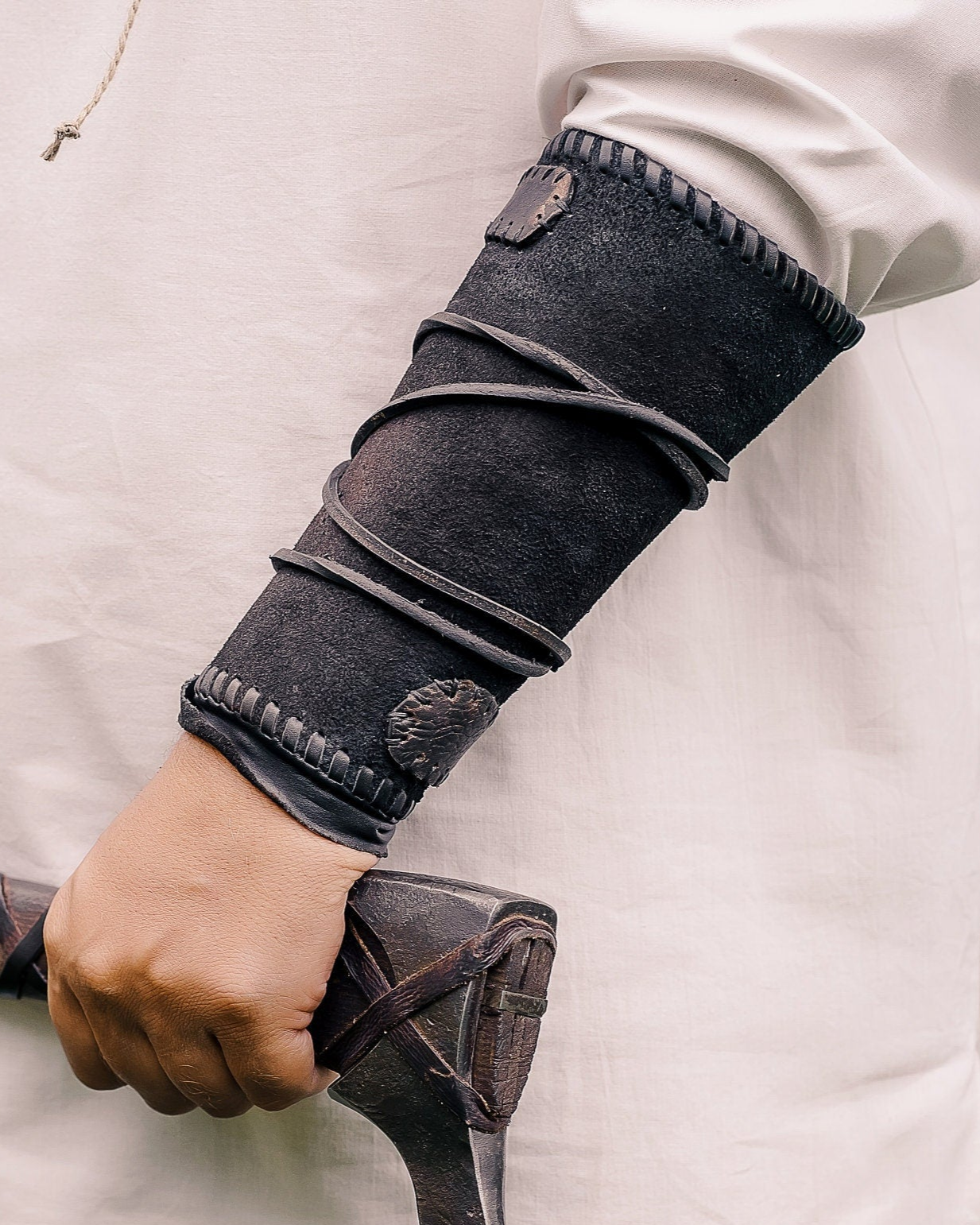 Viking leather bracers