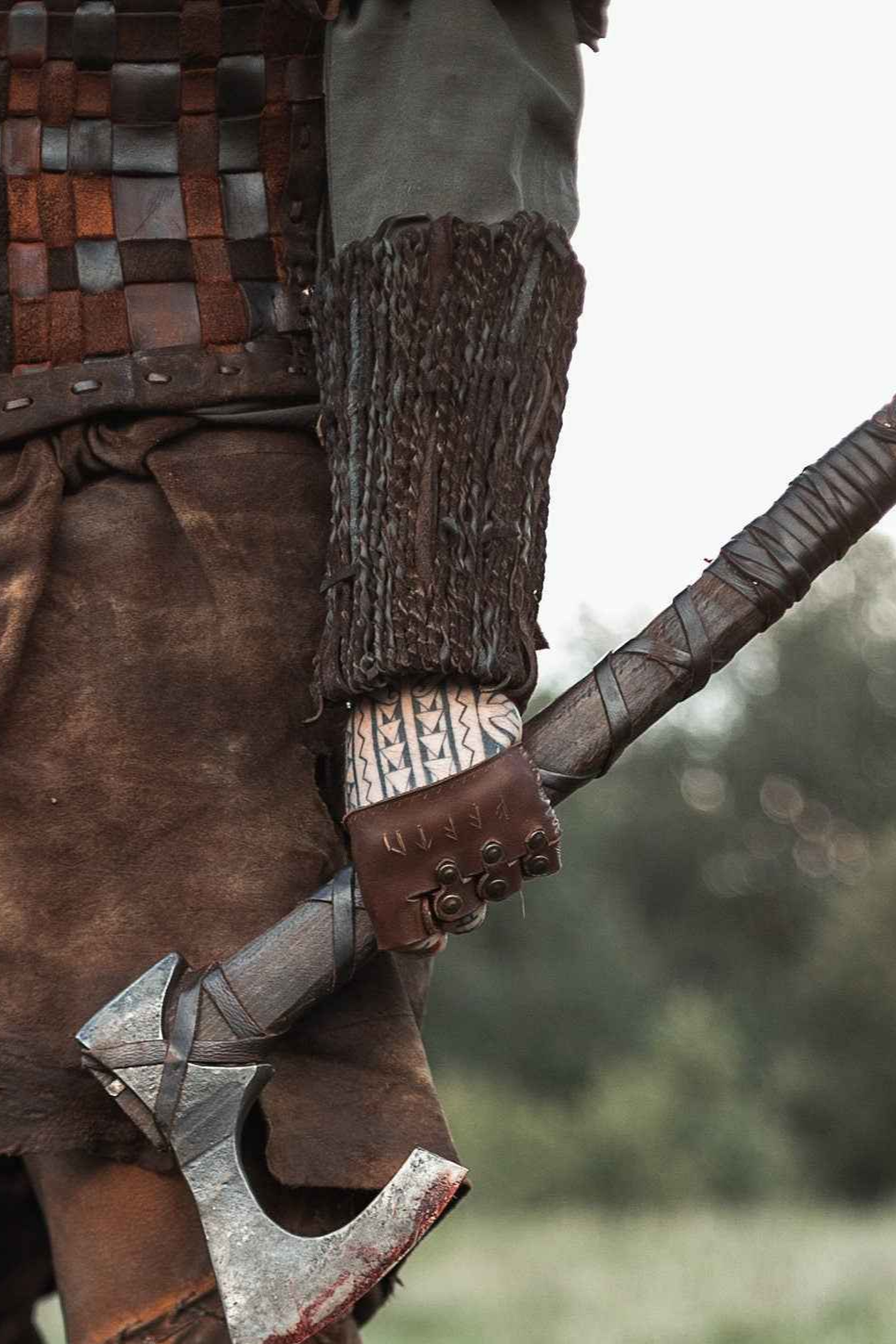 Viking leather bracers