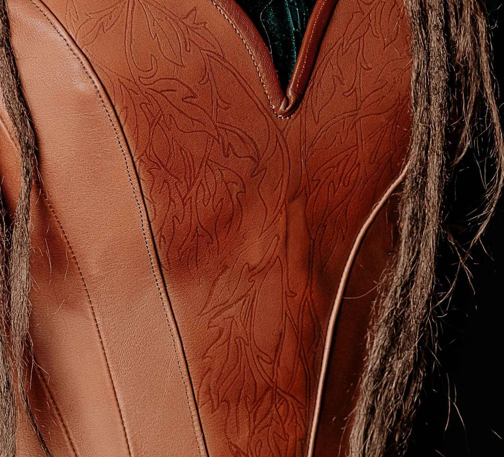 Tauriel corset; The Hobbit elven LARP leather vest;