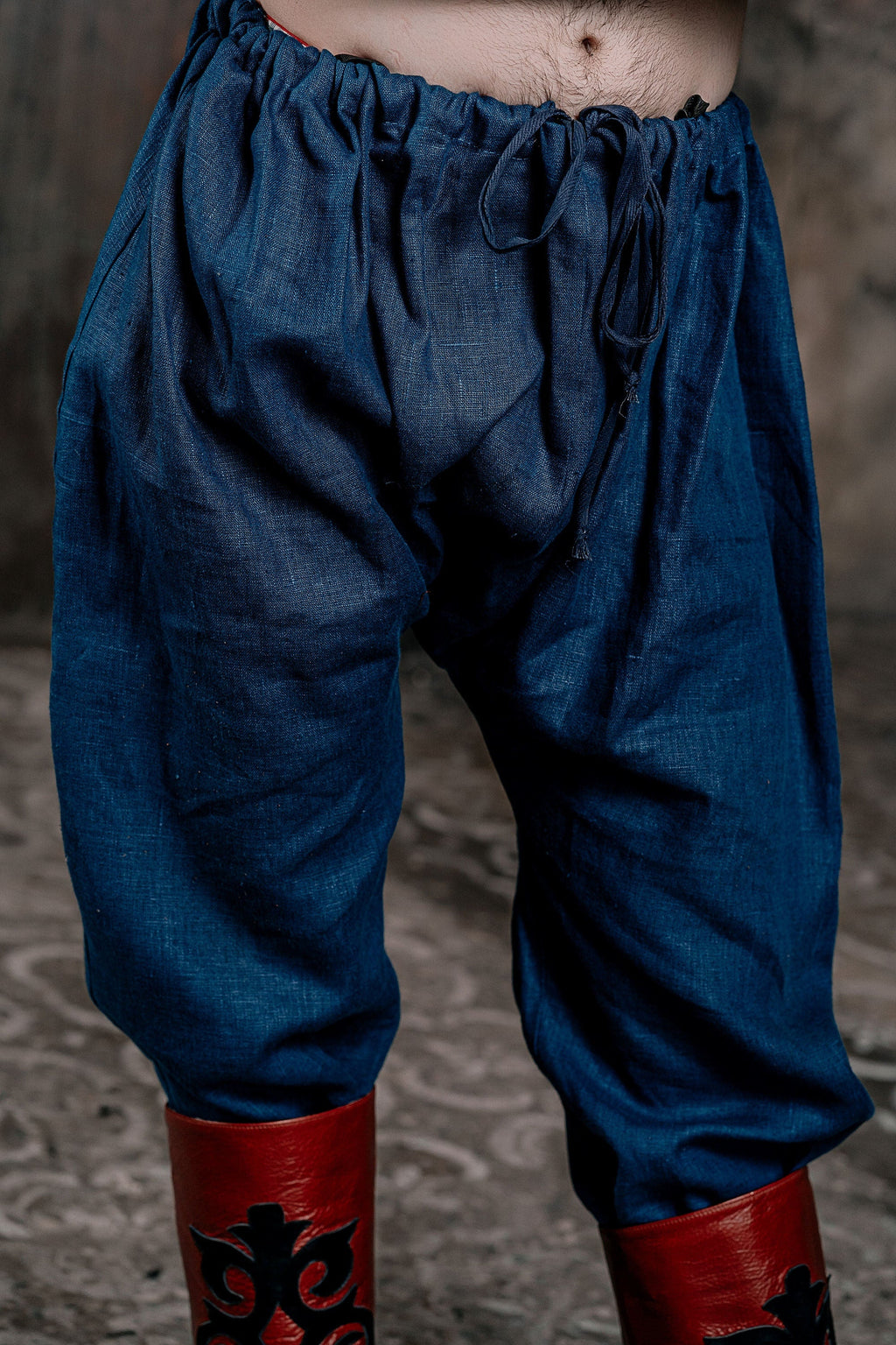 Men's blue linen pants