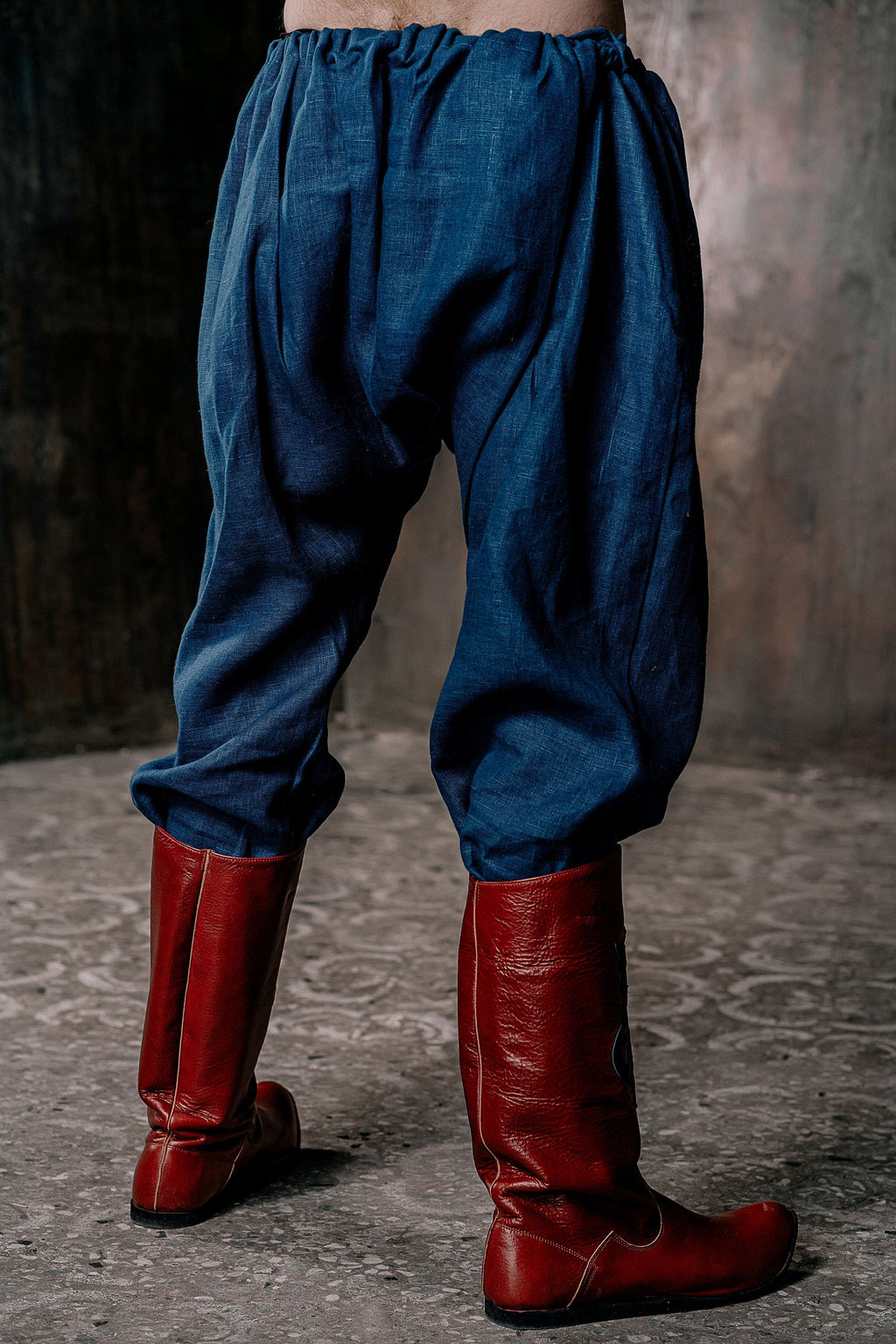 Men's blue linen pants