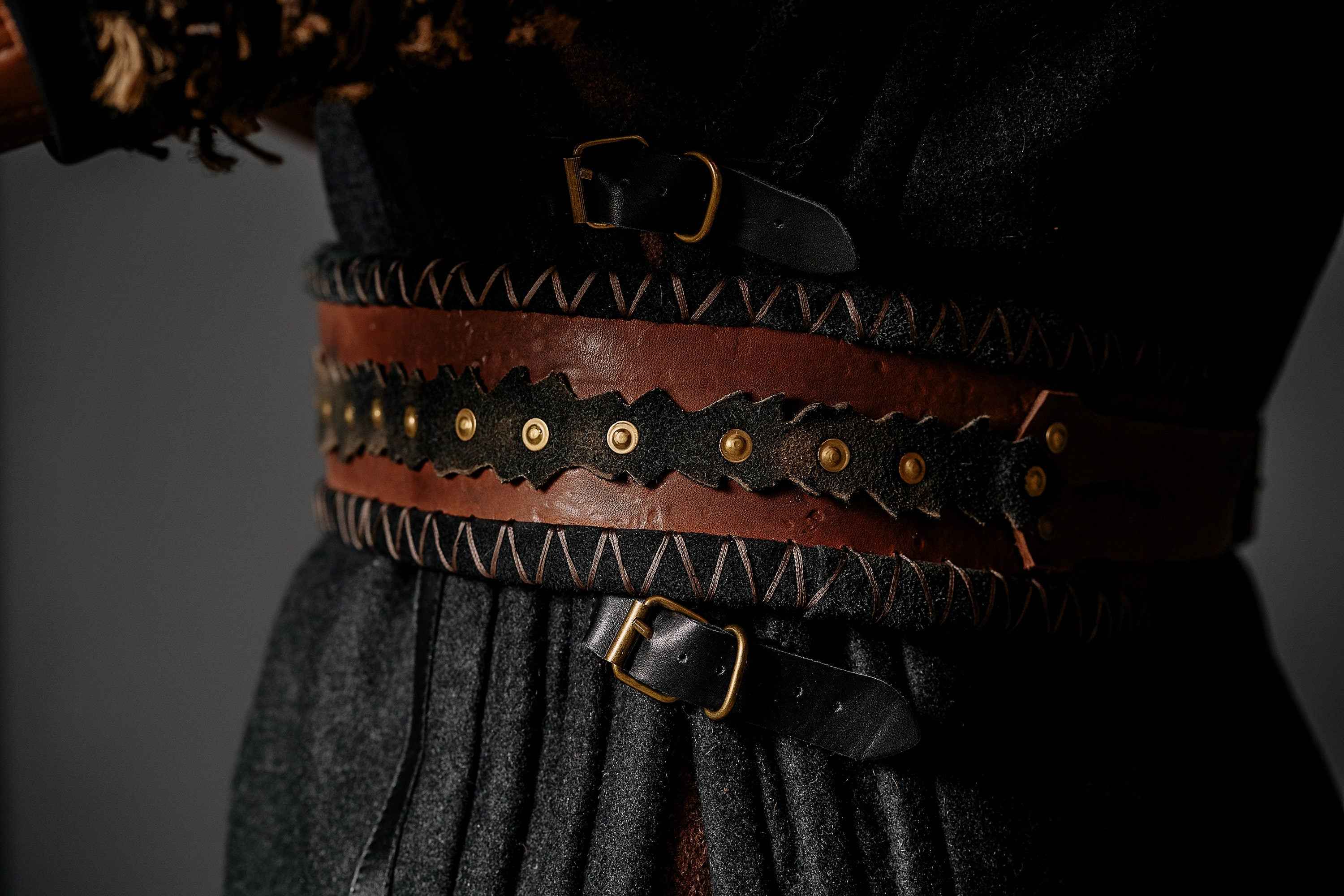 Ubbe leather wide belt