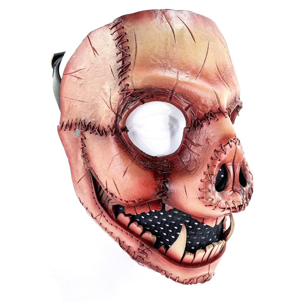 Evil Swine - Genuine Leather Mask - Freshly Butchered Horror Pig  - Handmade Full Face Cover for Halloween or Performance Costume
