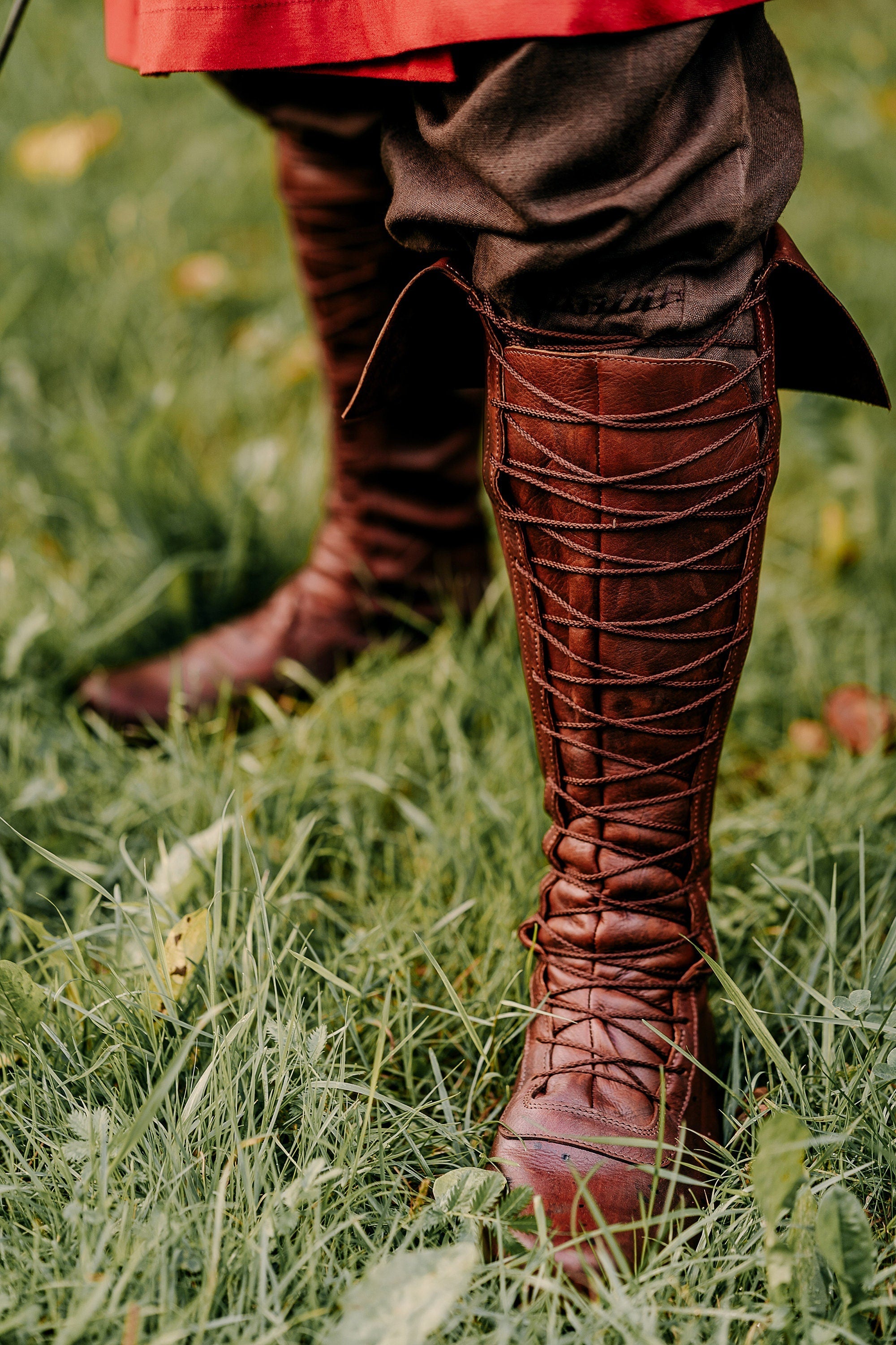 Medieval leather high boots