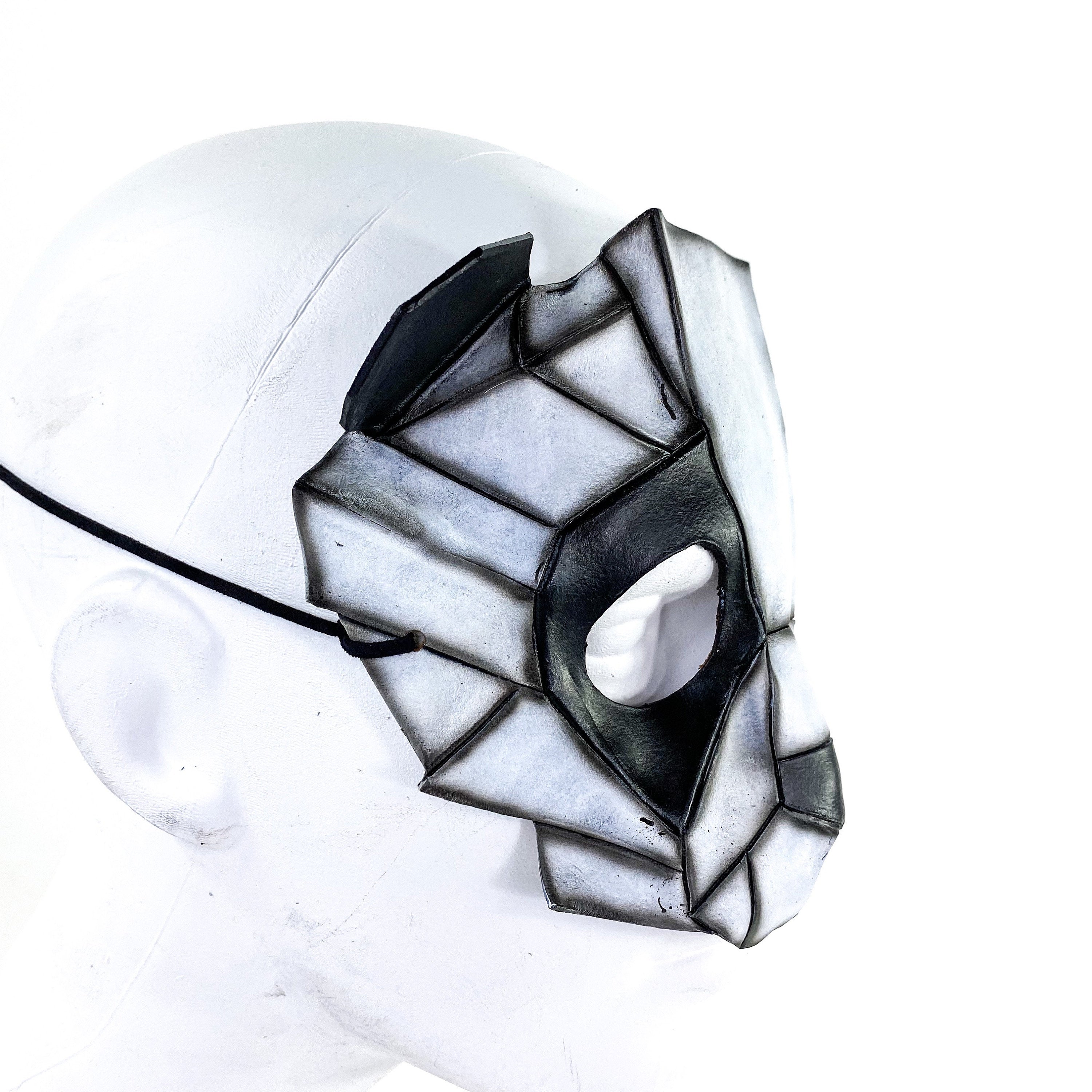 Geometric Panda Bear Leather Mask