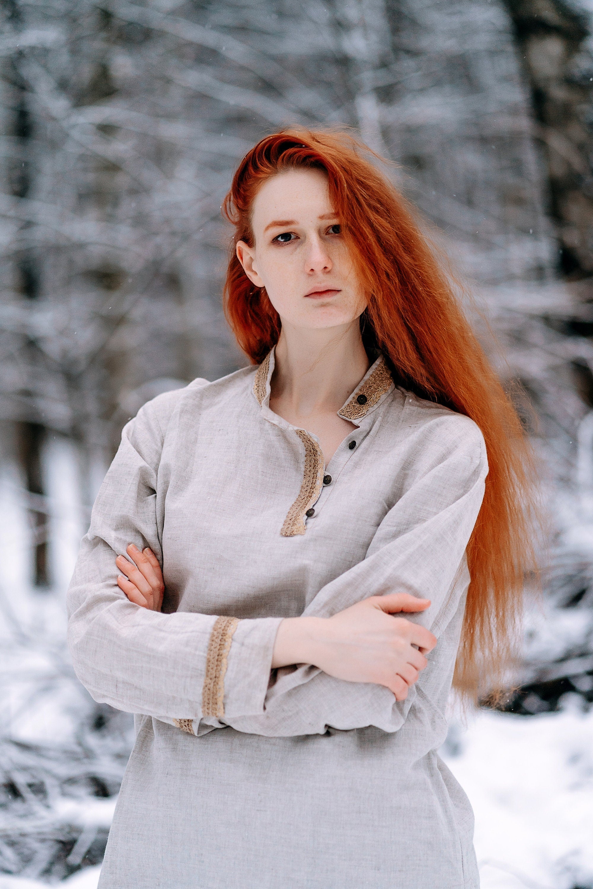 Medieval viking linen underdress "Olga"