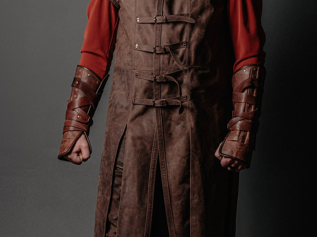 Medieval leather bracers for Larp