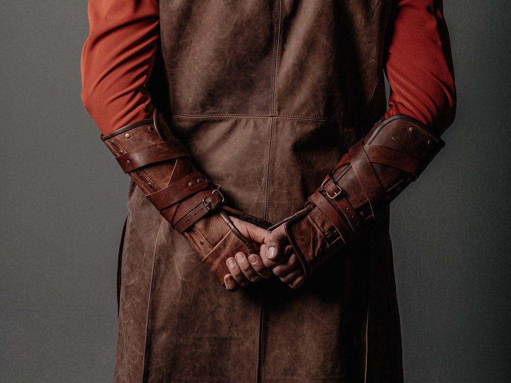 Medieval leather bracers for Larp